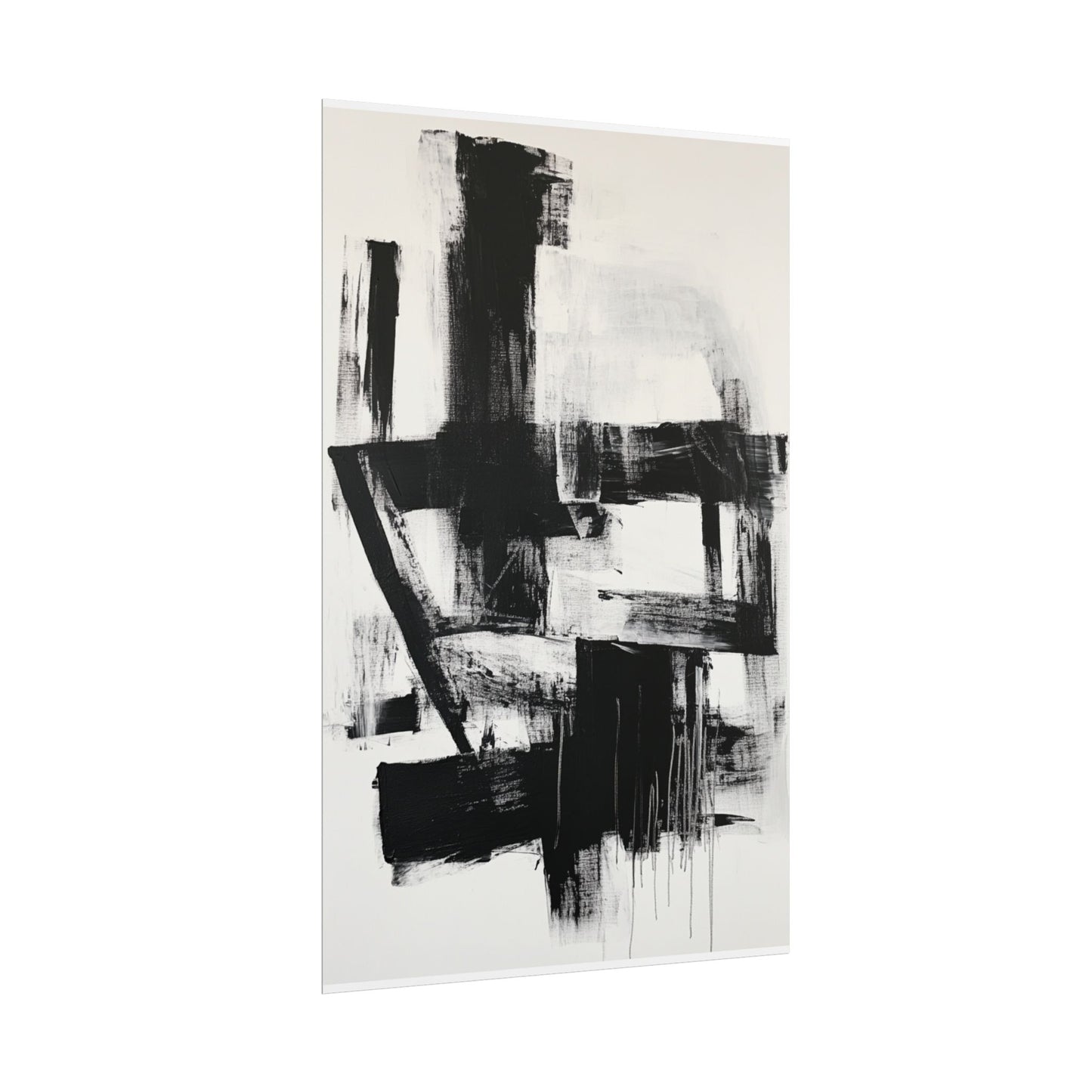 Monochrome Symphony - Abstract Black and White Art Print