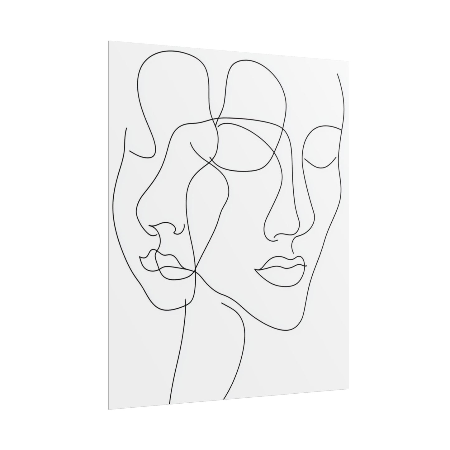 Intertwined Thoughts - Abstract Faces in Line Art