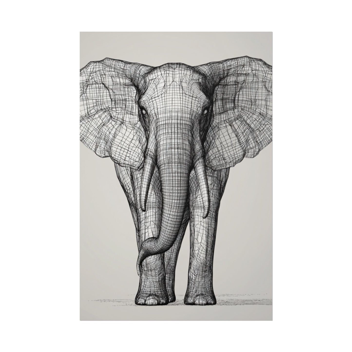 Majestic Lines - Abstract Elephant Wireframe Art