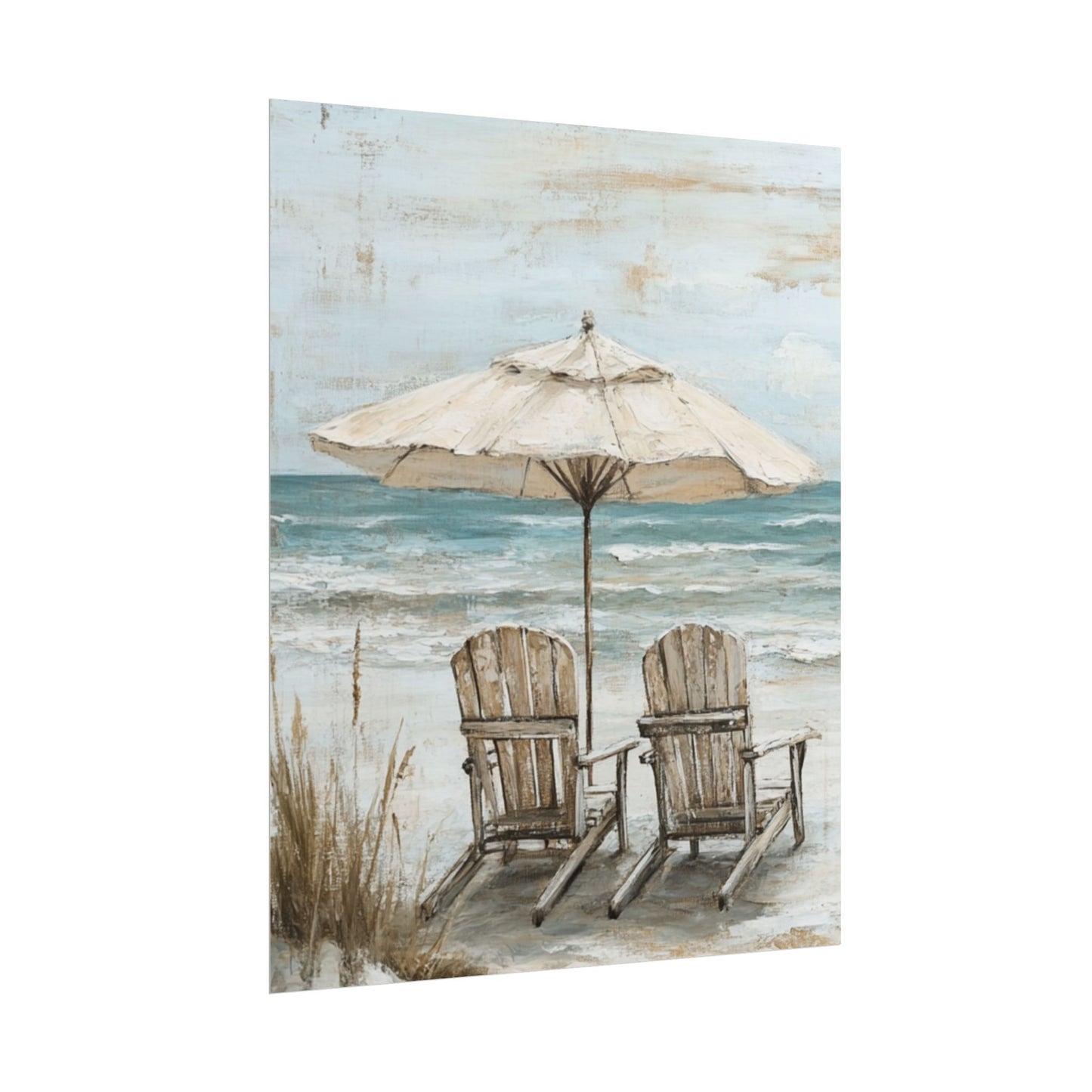 Serene Beach Retreat - Abstract Coastal Art Print