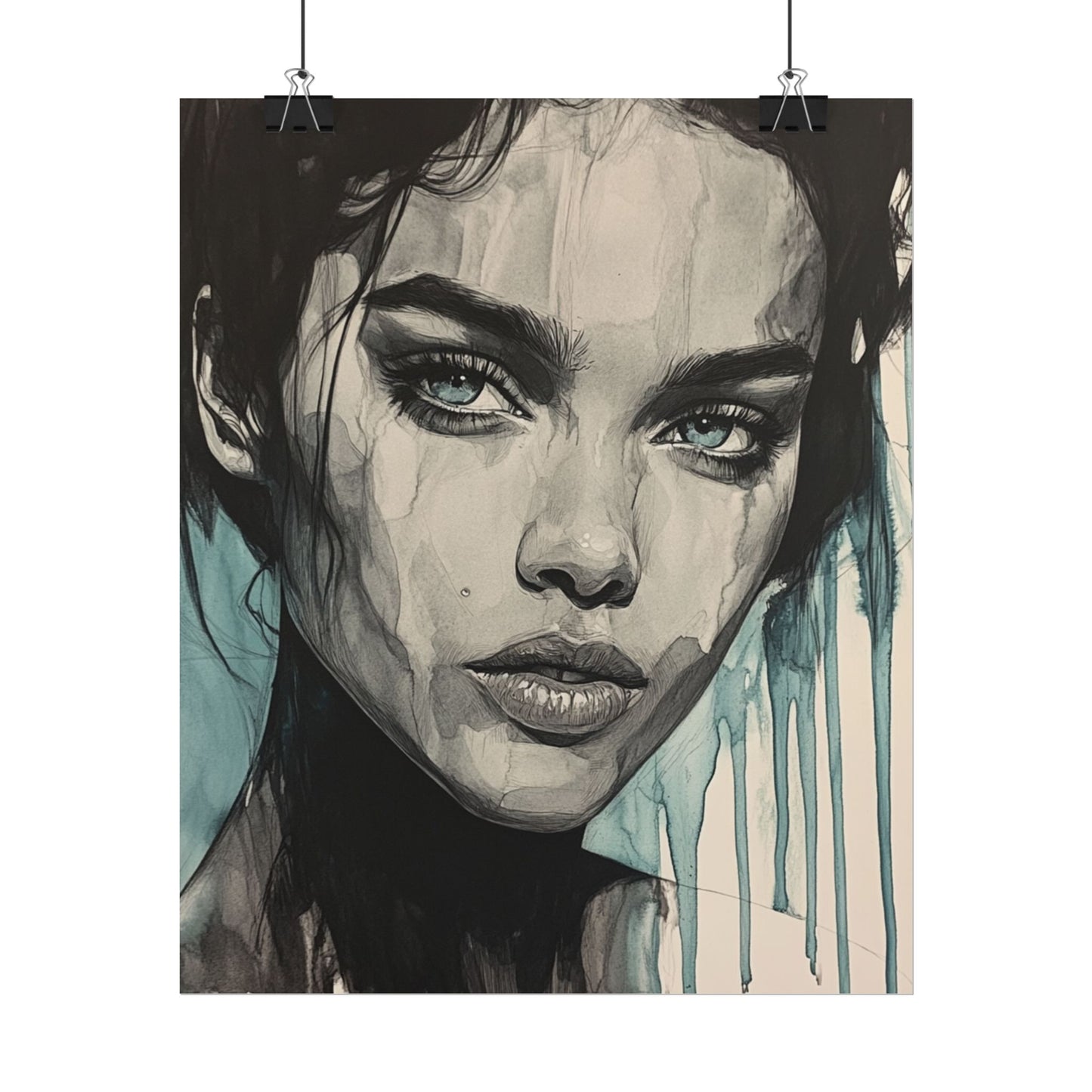 Stormy Gaze - Abstract Portrait Print