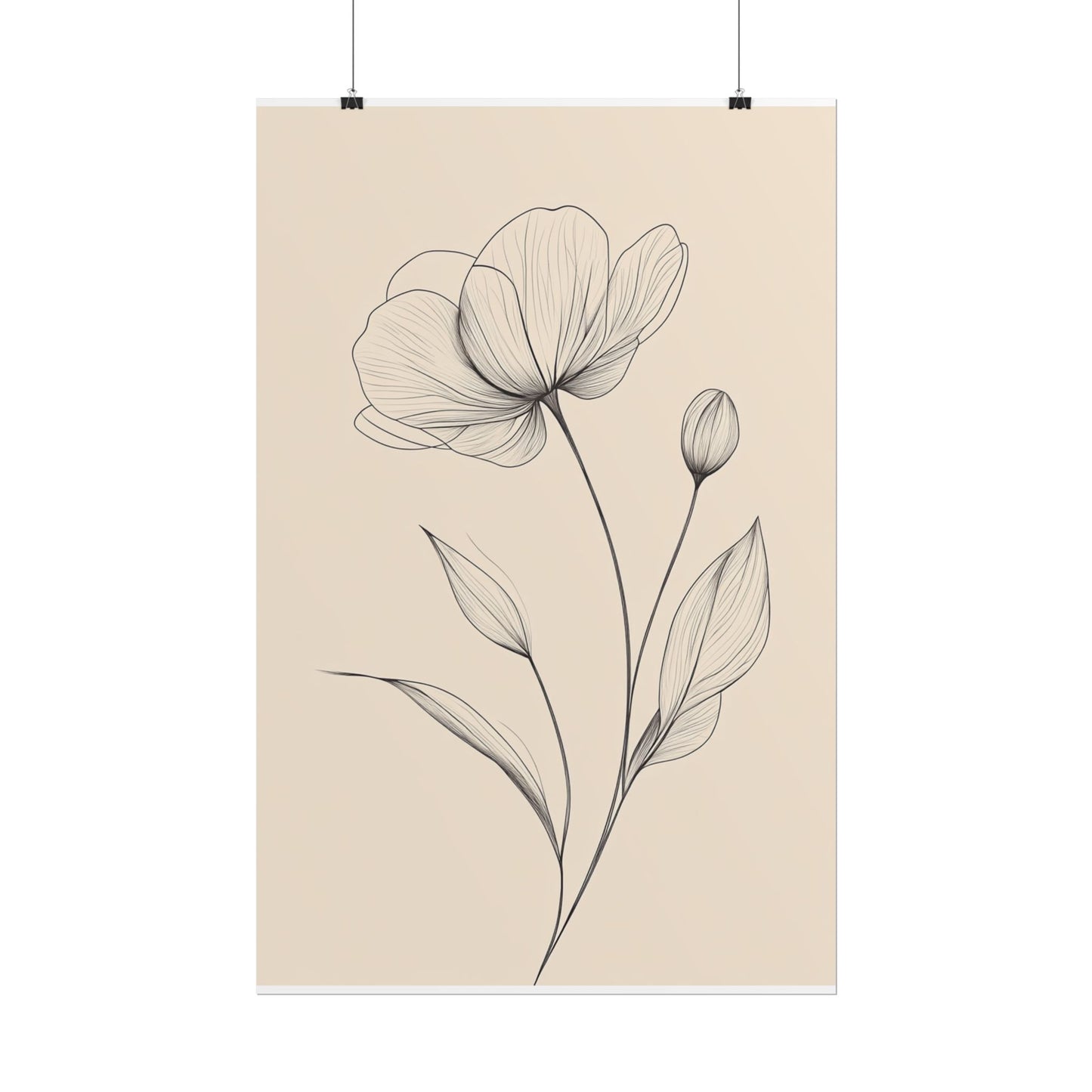 Elegant Bloom - Minimalist Floral Line Art