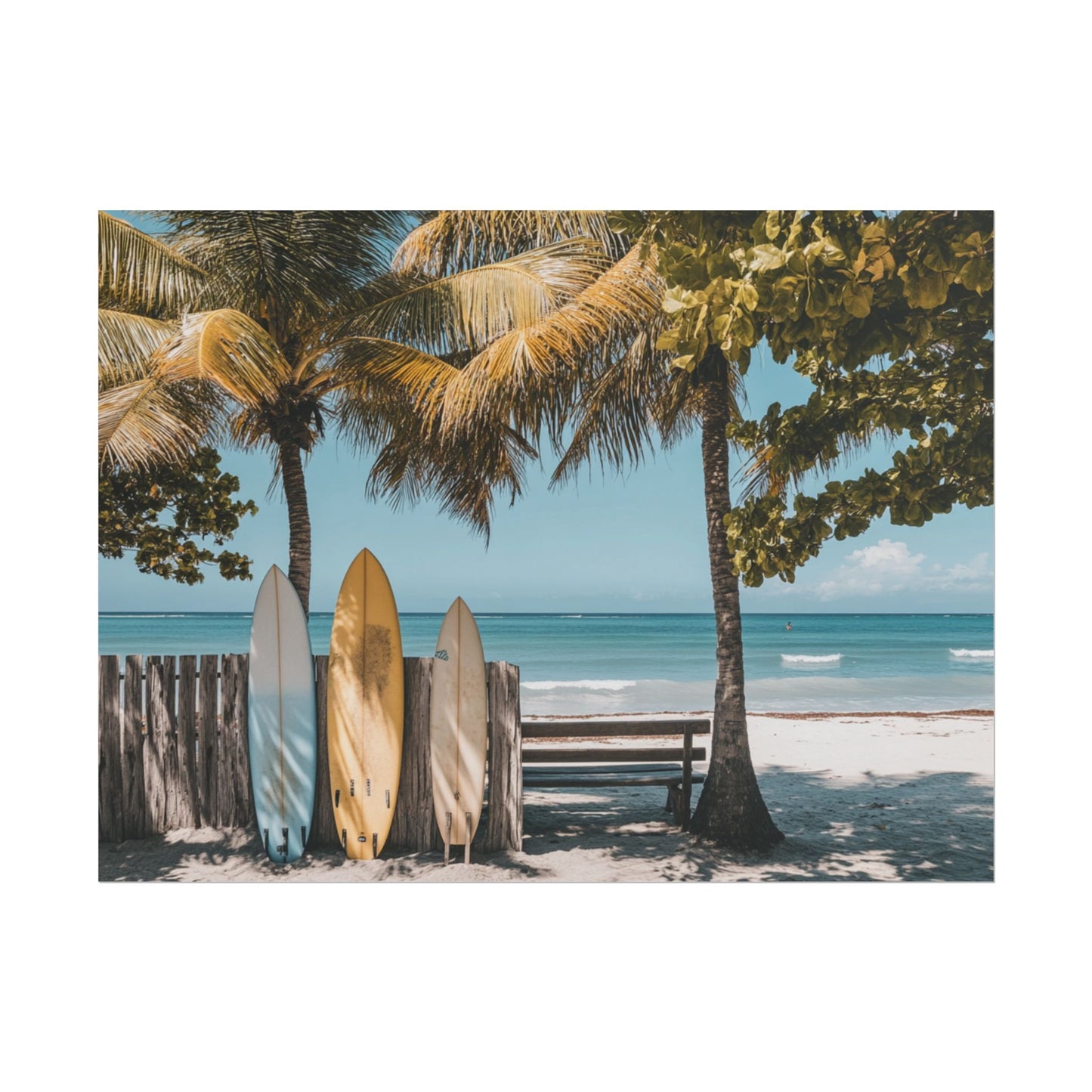 Hawaiian Tropical Beach Vibes with Surfboards