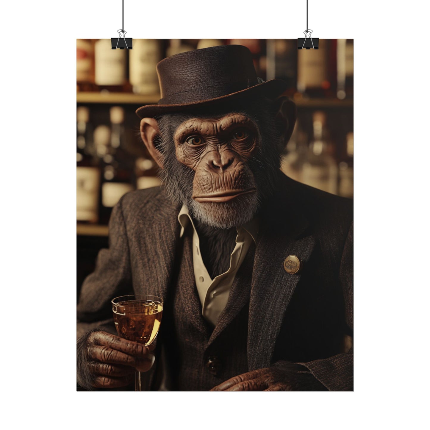 The Sophisticated Simian - Abstract Portrait of a Gentleman Chimpanzee