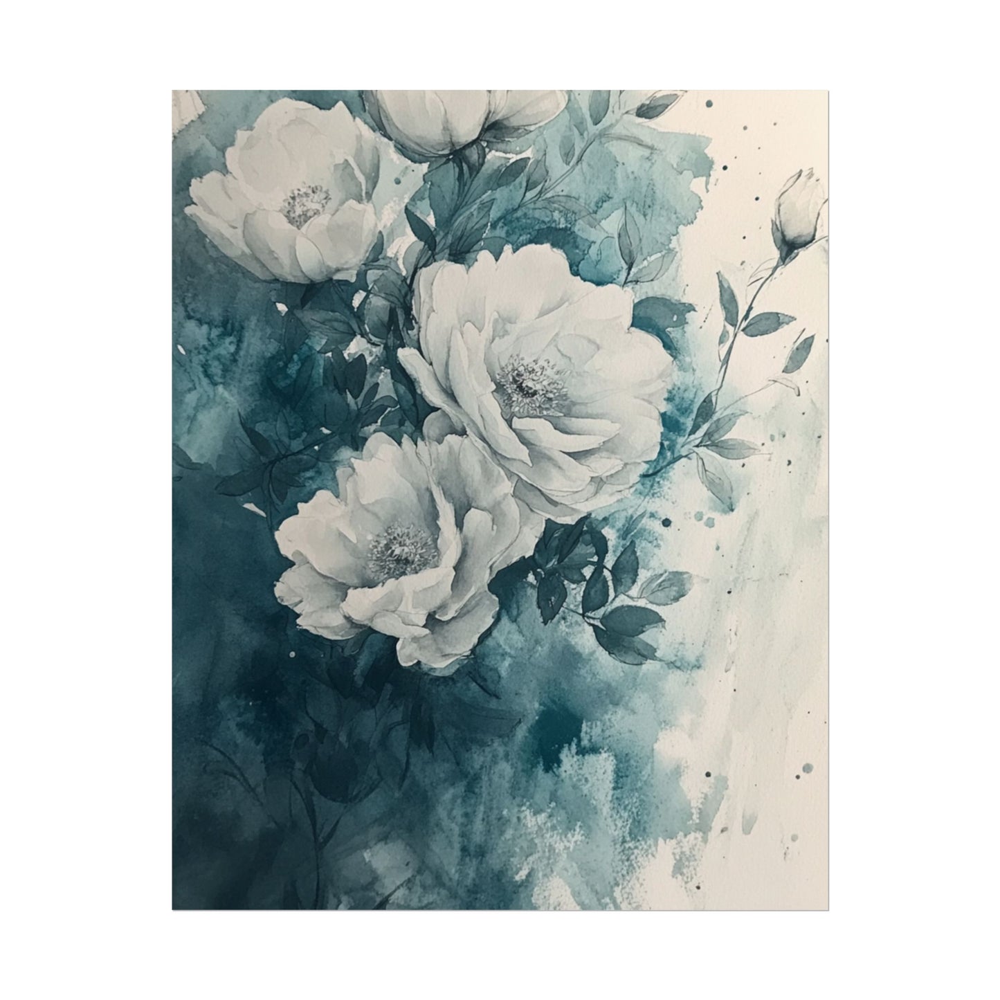 Serenity in Bloom - Abstract Floral Watercolour Art