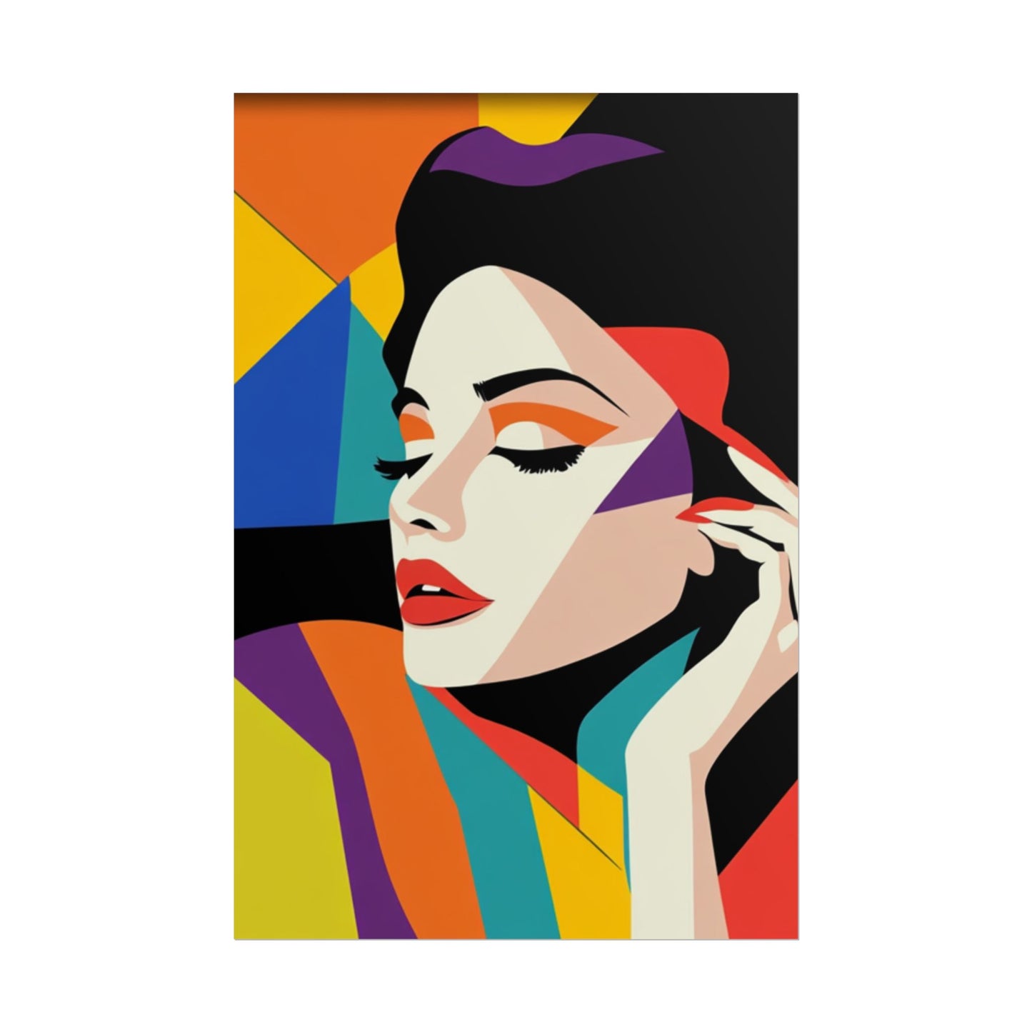 Vibrant Pop Art Portrait - Abstract Woman Art Print