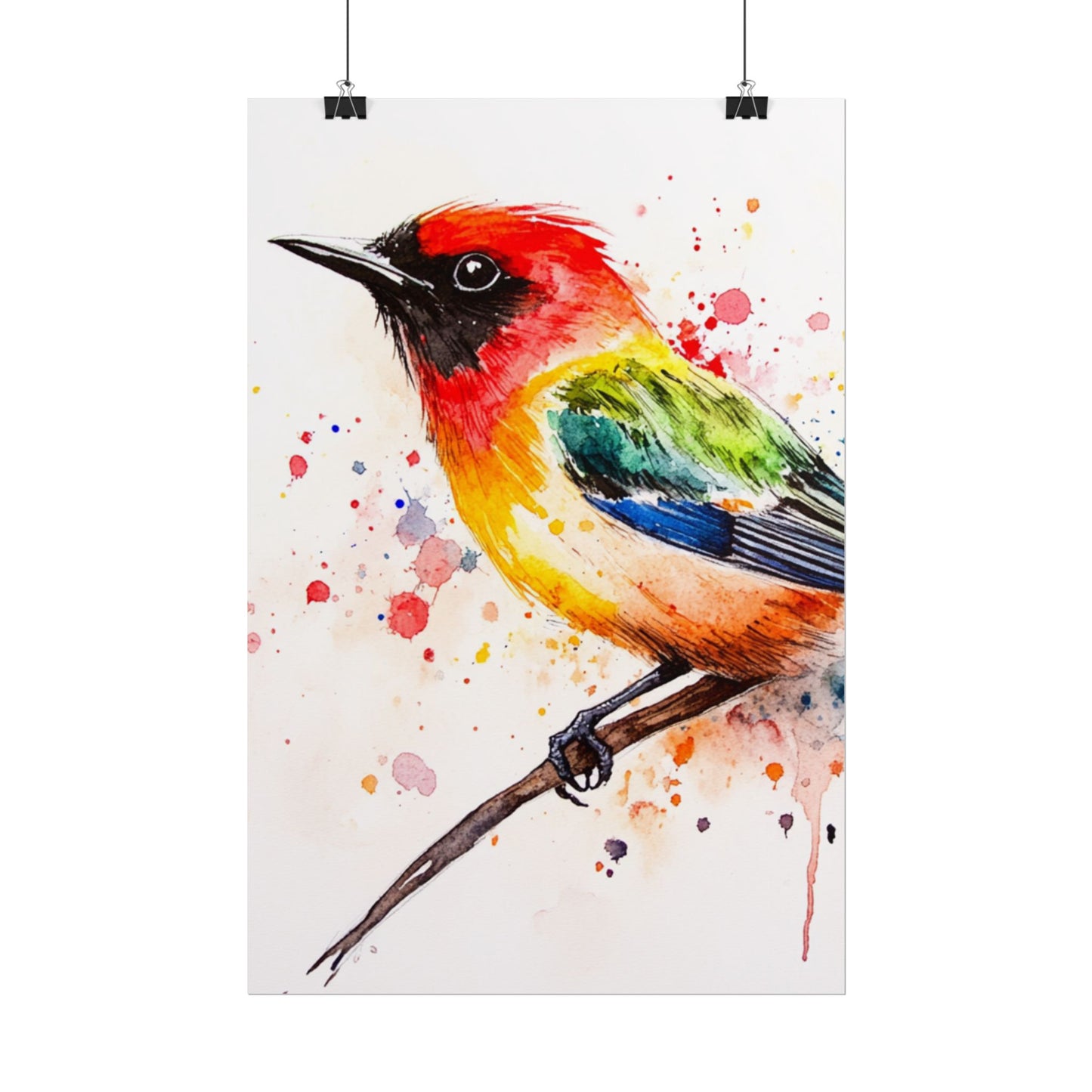 Vibrant Melody - Abstract Watercolour Bird Art