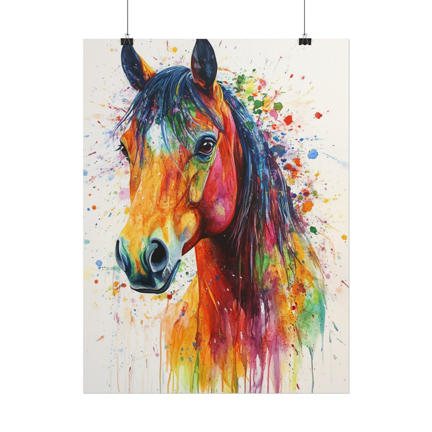 Vibrant Majesty - Abstract Horse Watercolour Art Print