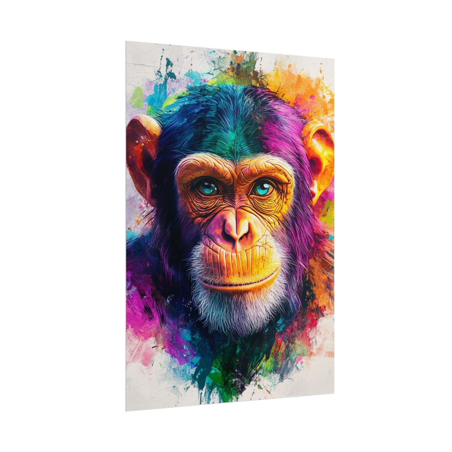 Vibrant Primate - Abstract Portrait of a Chimpanzee