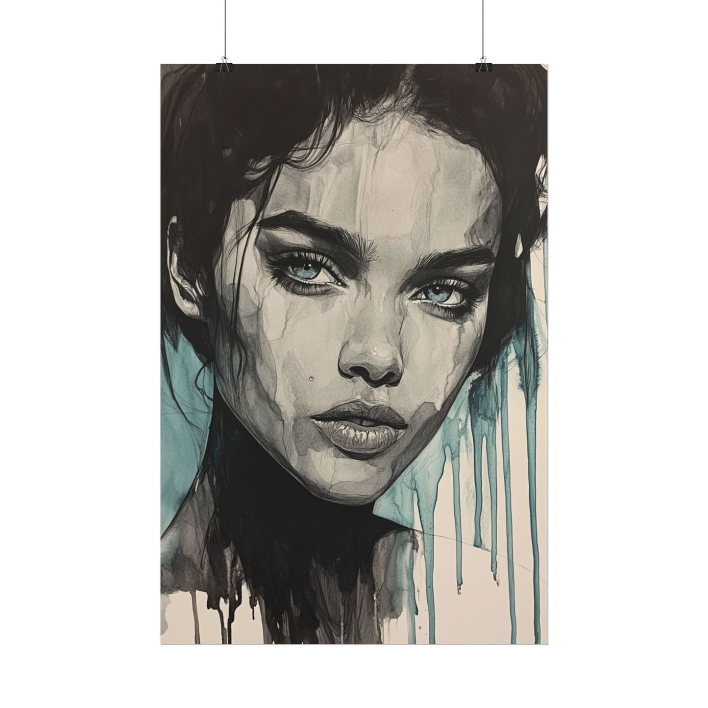 Stormy Gaze - Abstract Portrait Print