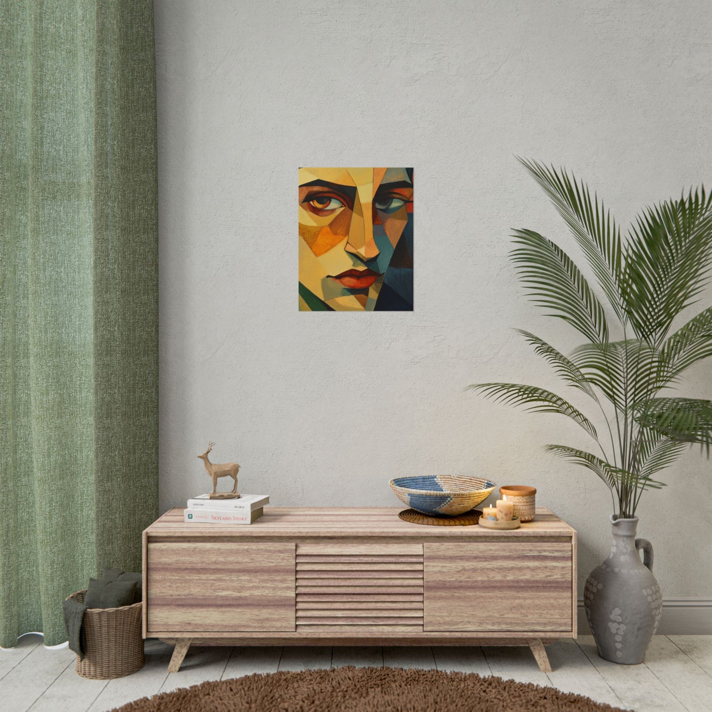 Angular Gaze - Abstract Geometric Portrait Art Print