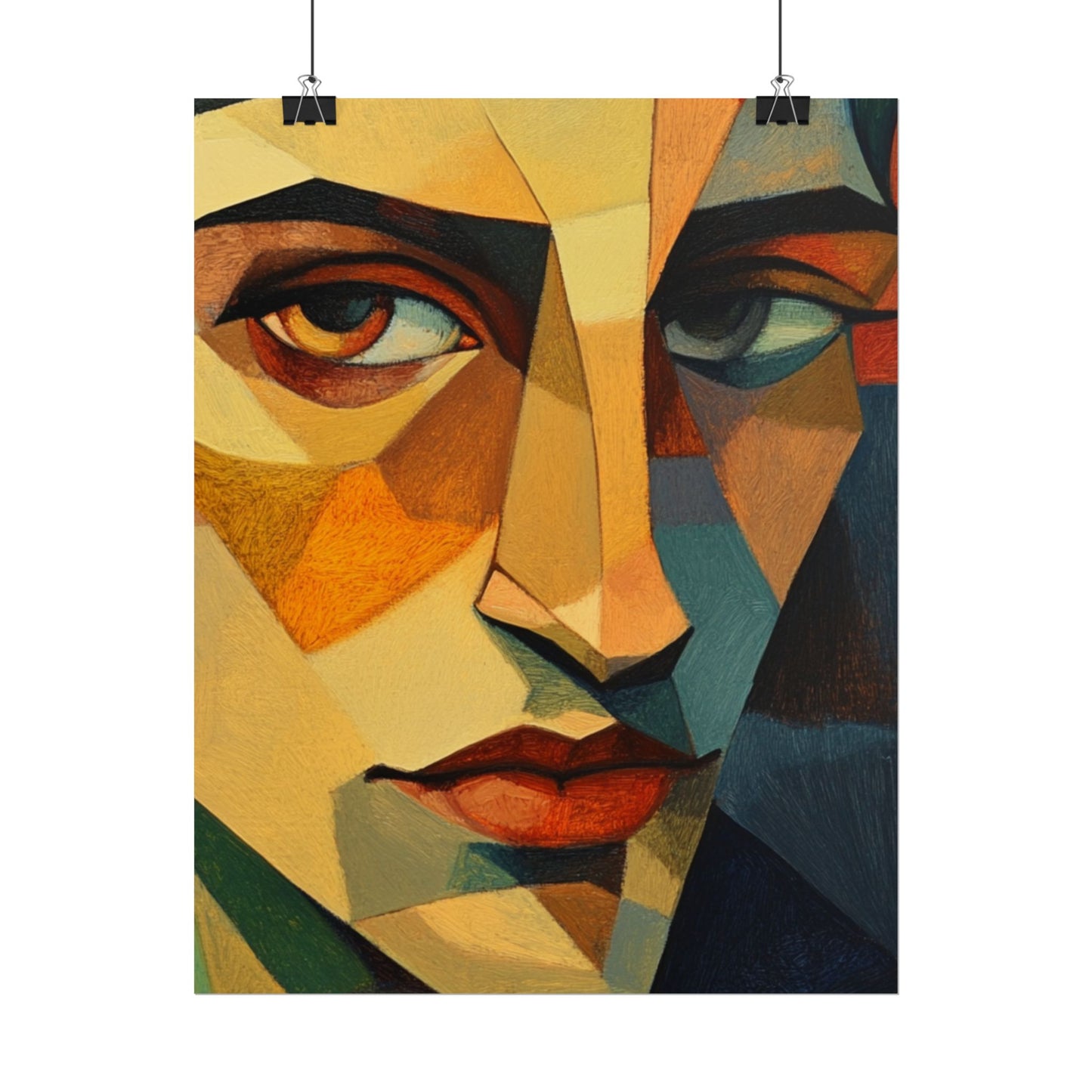 Angular Gaze - Abstract Geometric Portrait Art Print