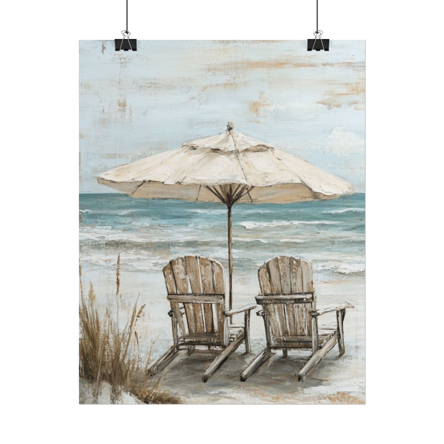 Serene Beach Retreat - Abstract Coastal Art Print