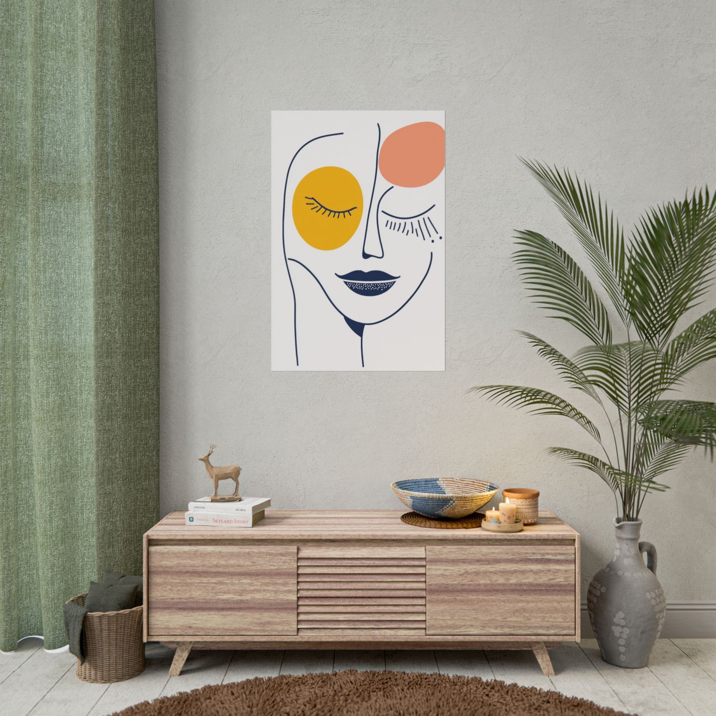 Serenity in Line - Minimalist Abstract Portrait Art Print