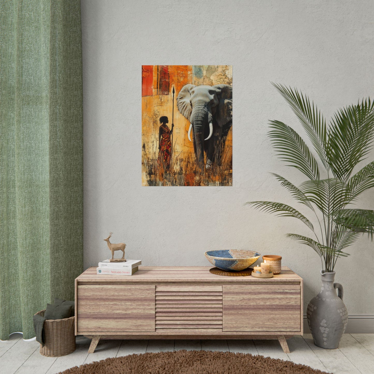 Majestic Encounter - Abstract African Art Print