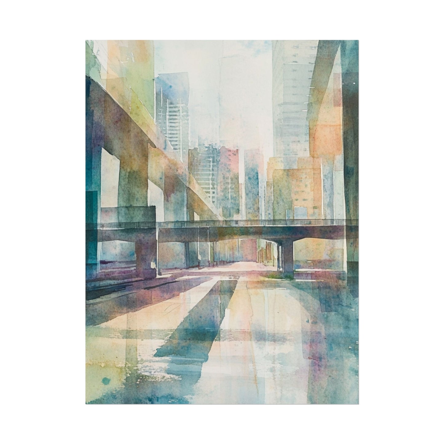 Urban Dreams - Abstract Cityscape in Soft Watercolours