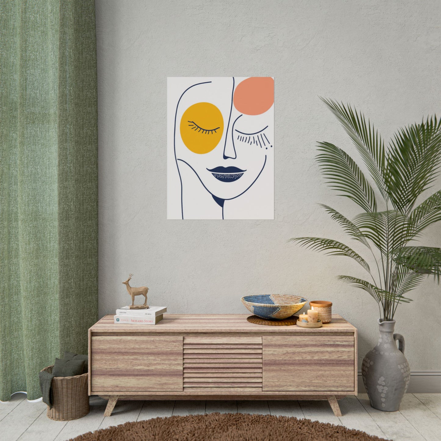 Serenity in Line - Minimalist Abstract Portrait Art Print