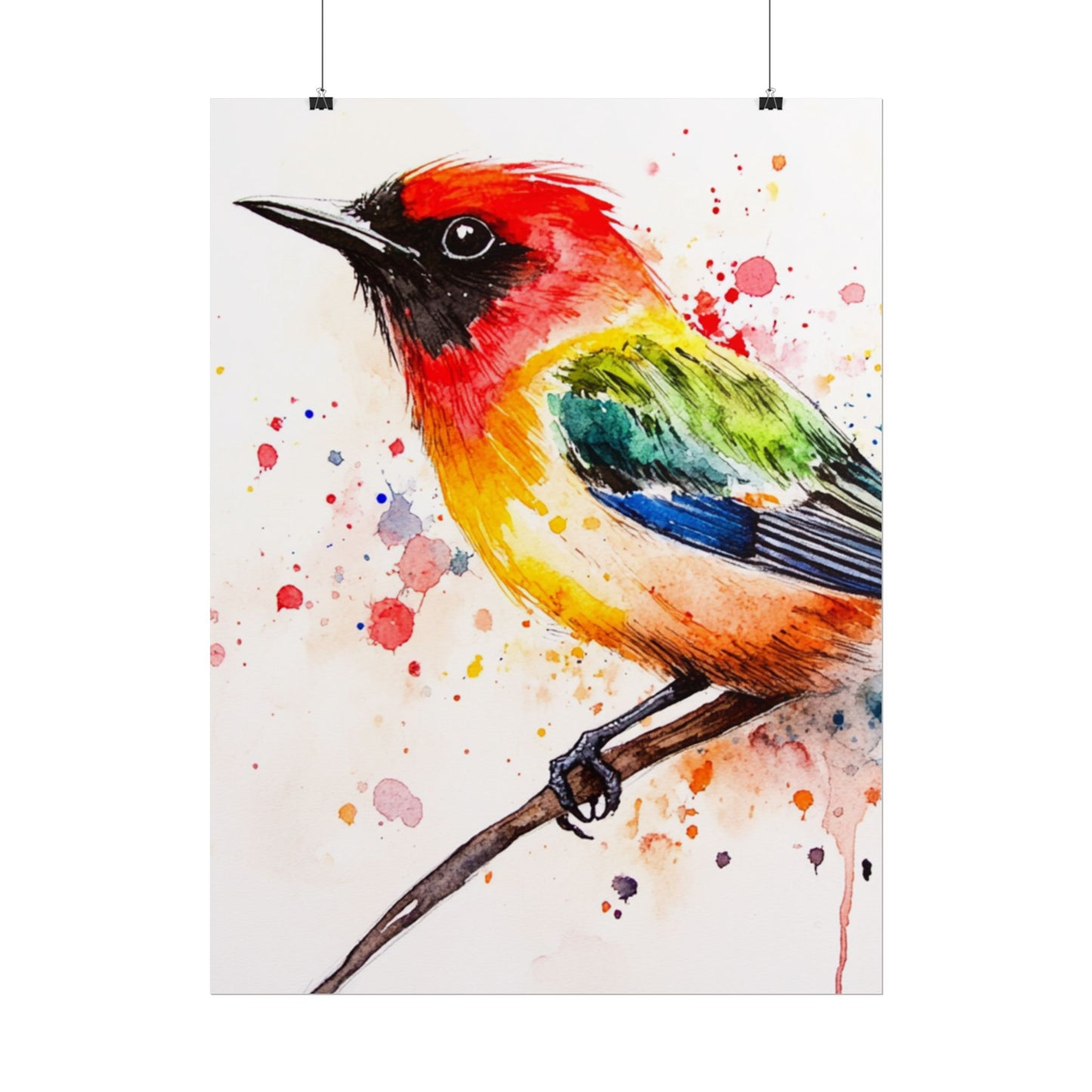 Vibrant Melody - Abstract Watercolour Bird Art