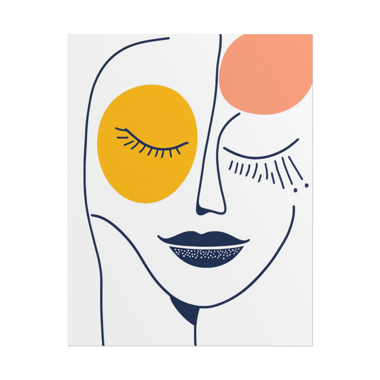 Serenity in Line - Minimalist Abstract Portrait Art Print