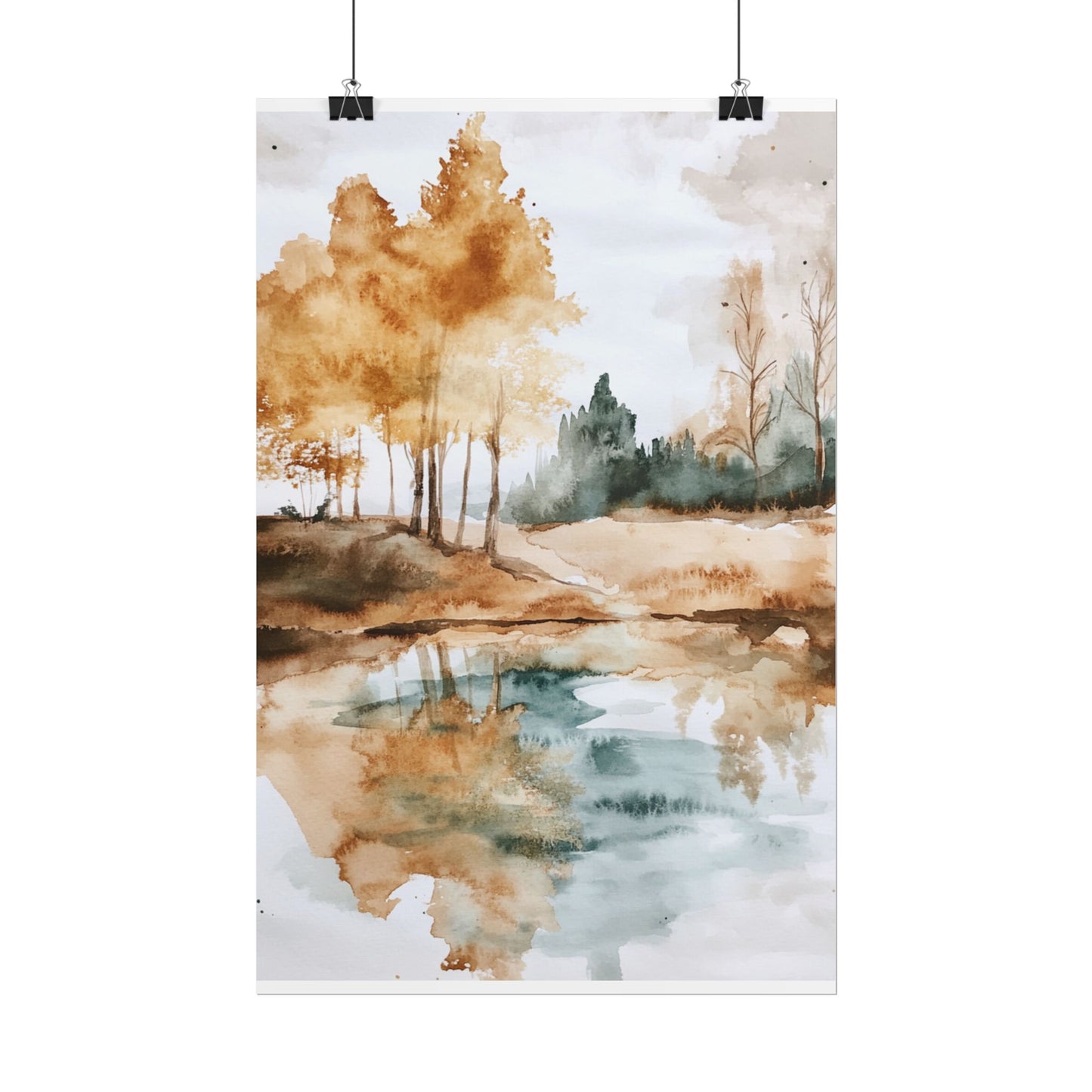 Autumn Serenity - Abstract Landscape Watercolour