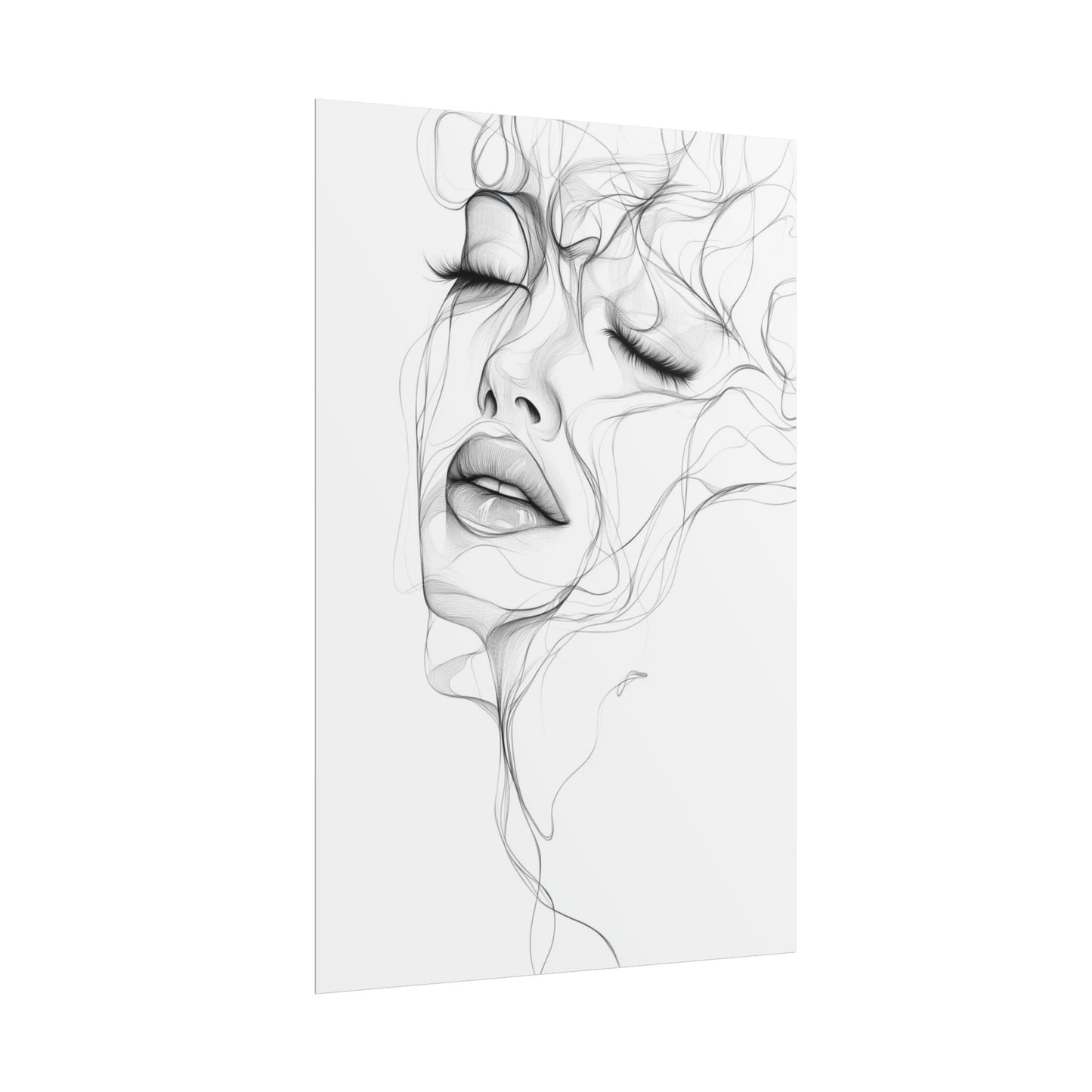 Ethereal Whispers - Abstract Line Art Portrait