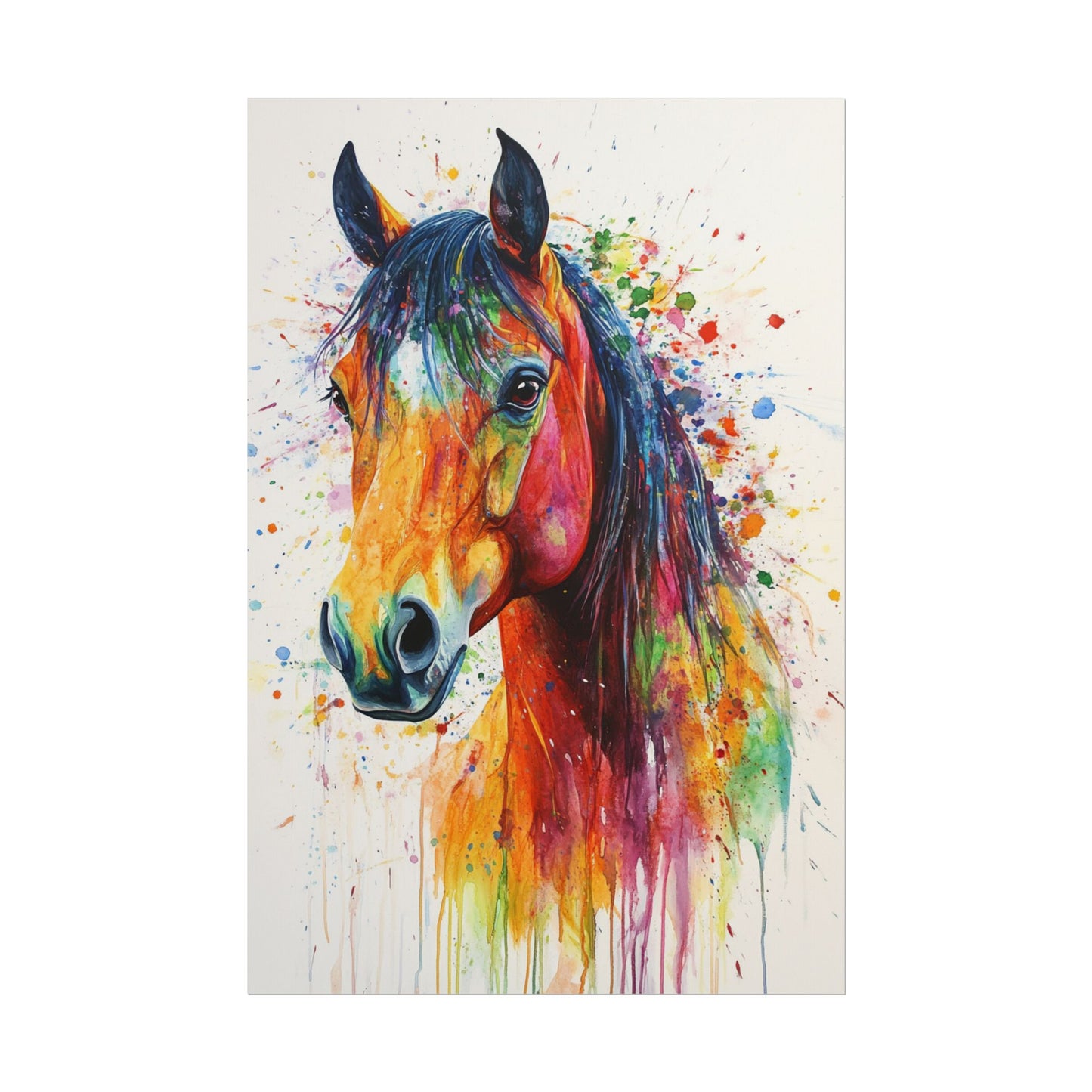 Vibrant Majesty - Abstract Horse Watercolour Art Print