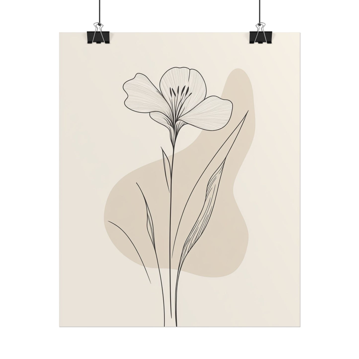 Serenity in Bloom - Minimalist Floral Line Art