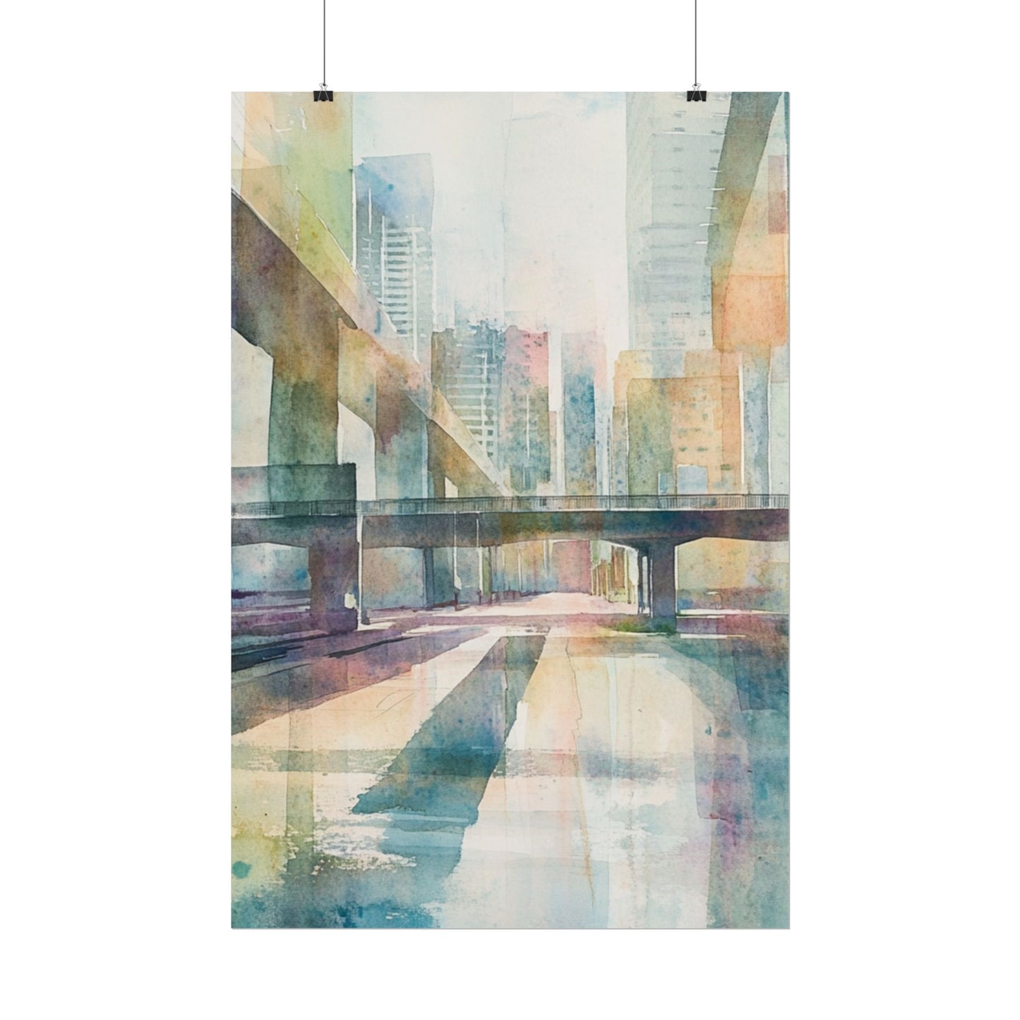 Urban Dreams - Abstract Cityscape in Soft Watercolours