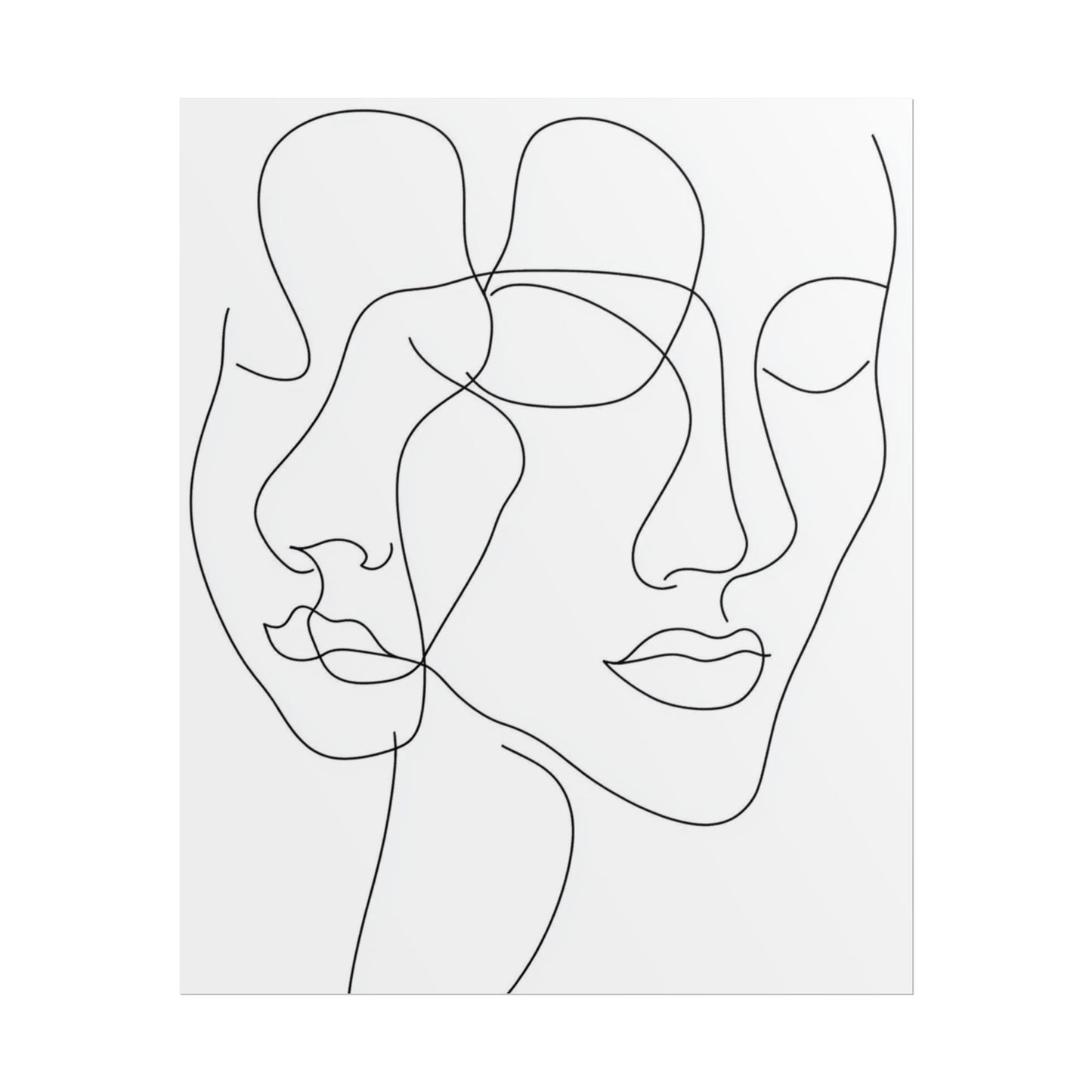 Intertwined Thoughts - Abstract Faces in Line Art