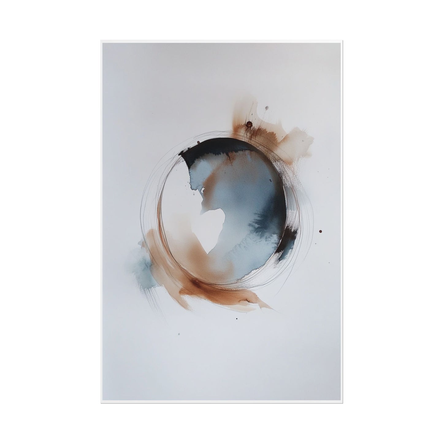 Ethereal Cycles - Minimalist Abstract Watercolour Art