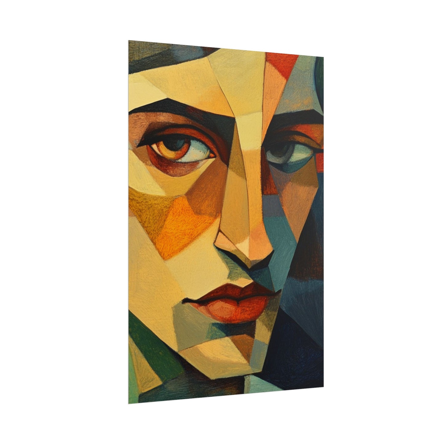 Angular Gaze - Abstract Geometric Portrait Art Print