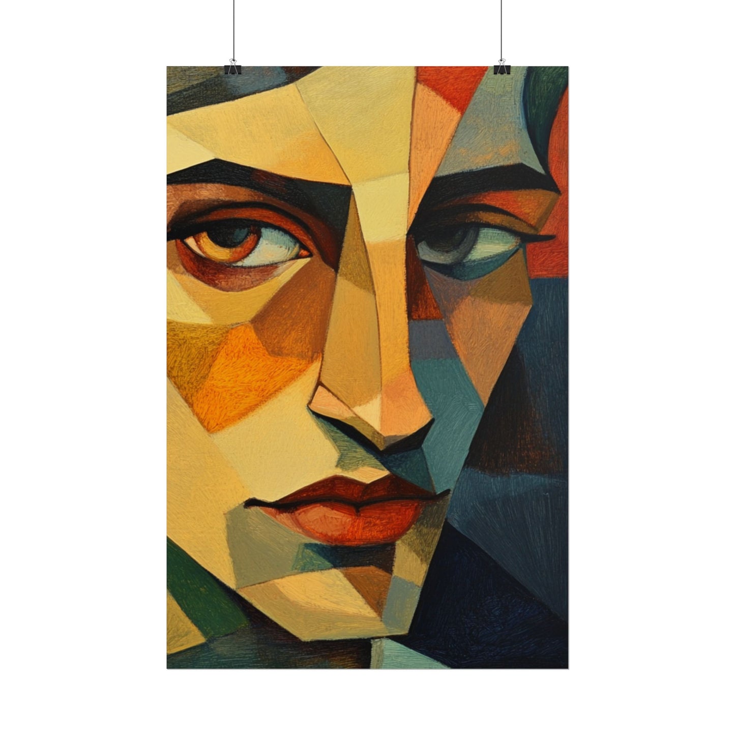 Angular Gaze - Abstract Geometric Portrait Art Print