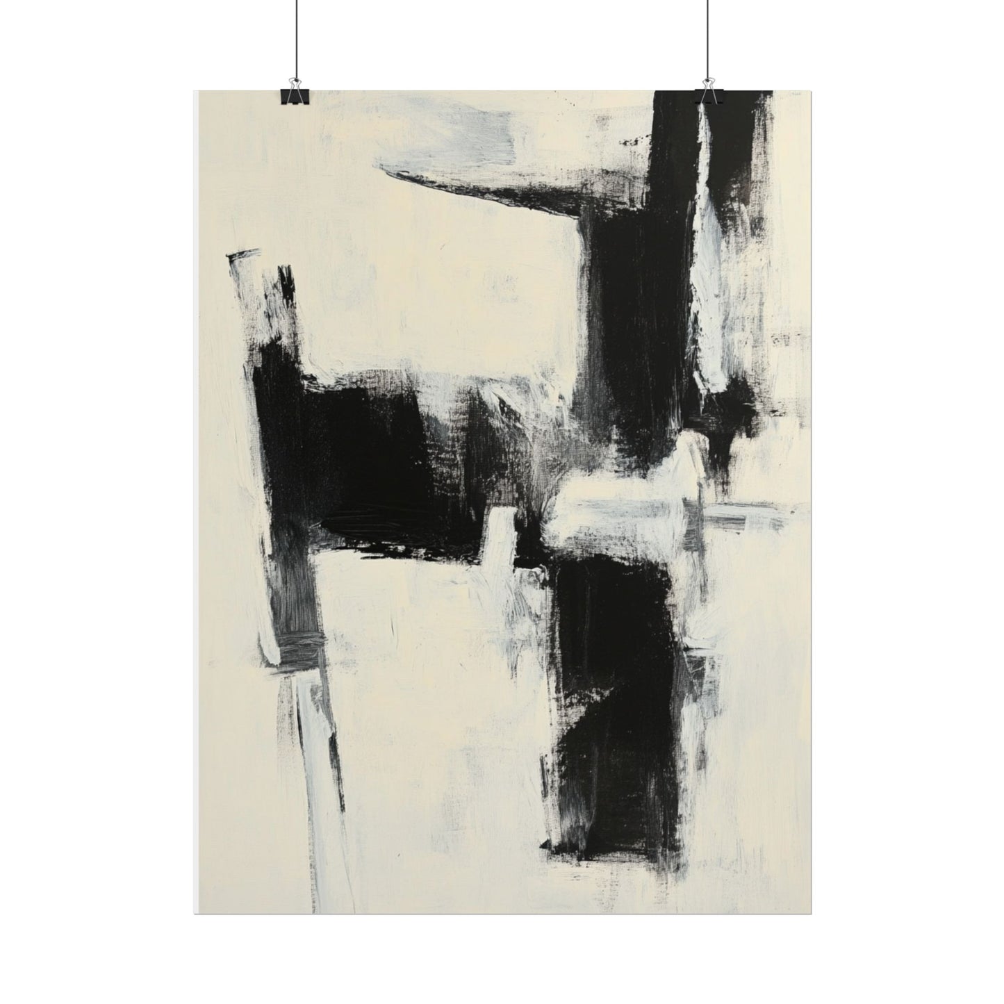 Monochrome Balance - Abstract Expressionist Art Print