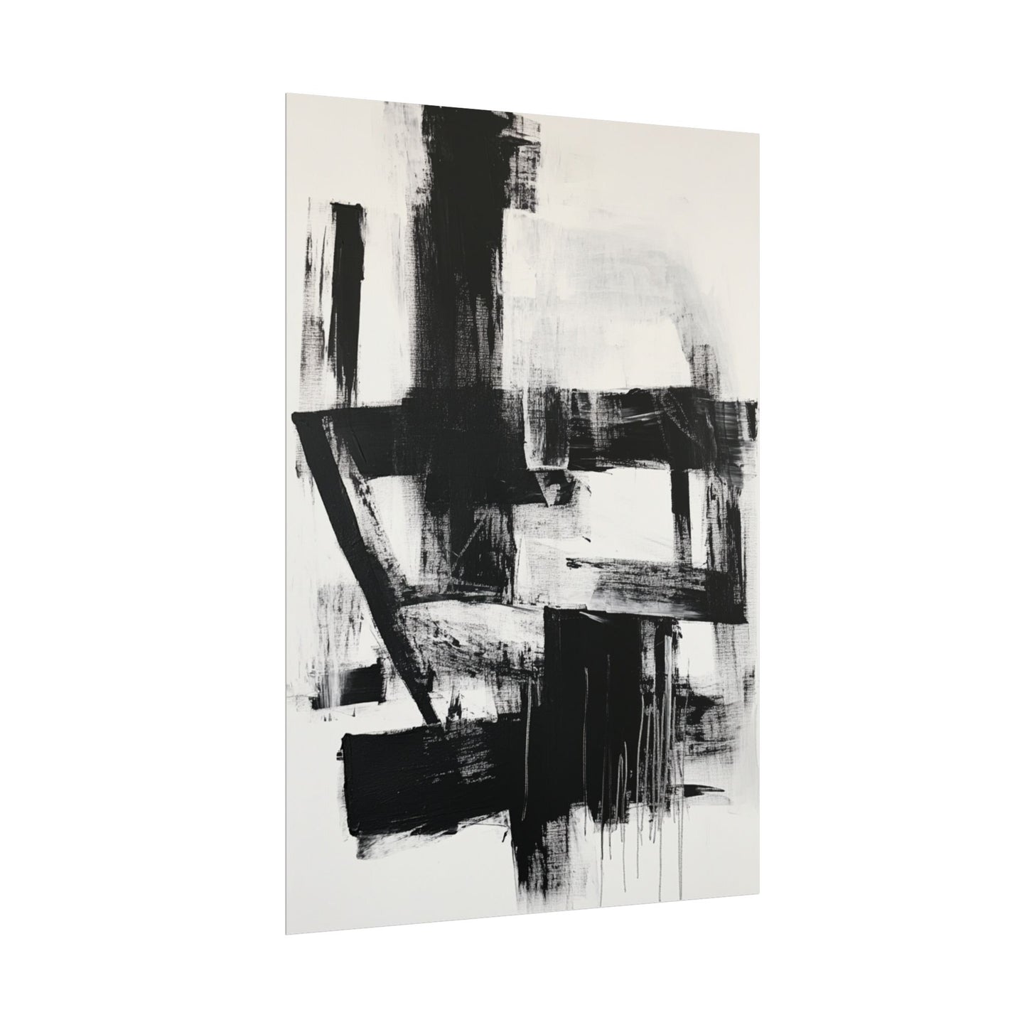 Monochrome Symphony - Abstract Black and White Art Print