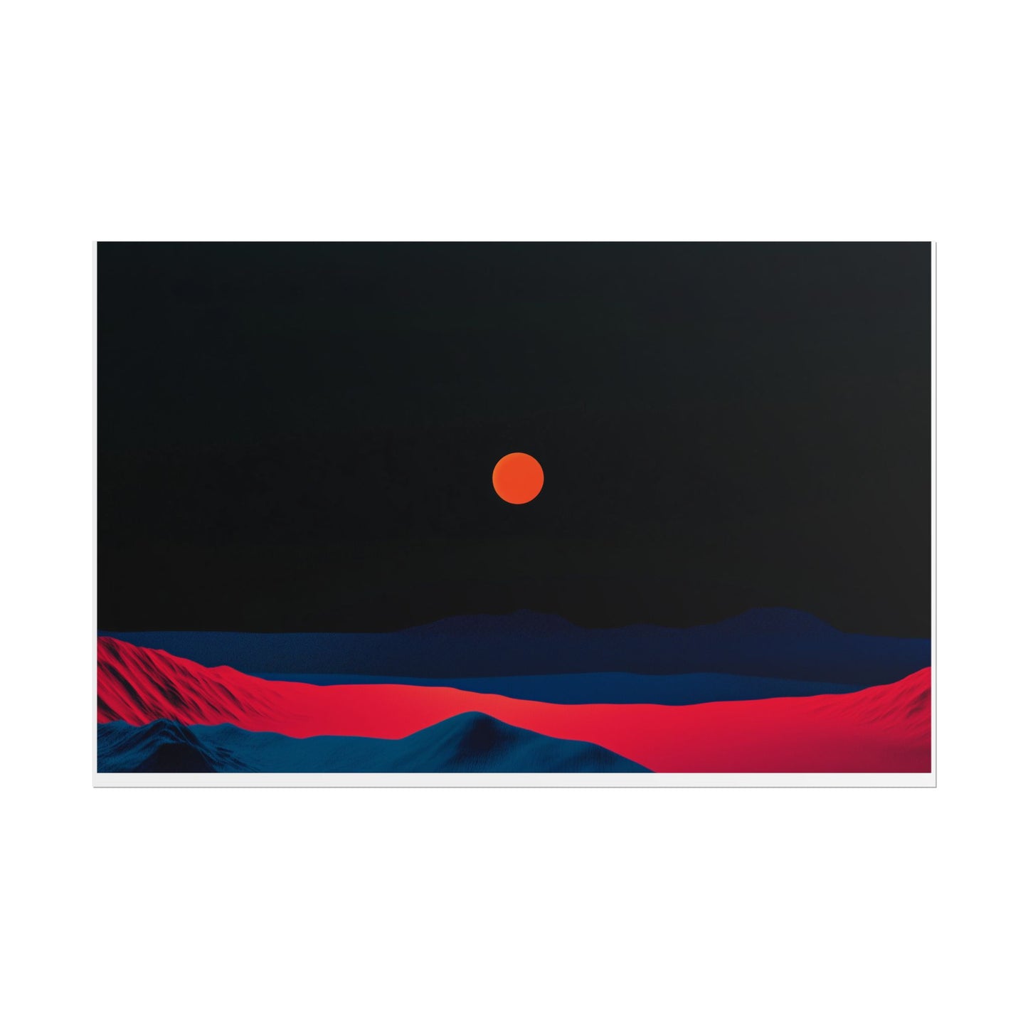 Blood Moon Over Fiery Mountains - Abstract Art Print