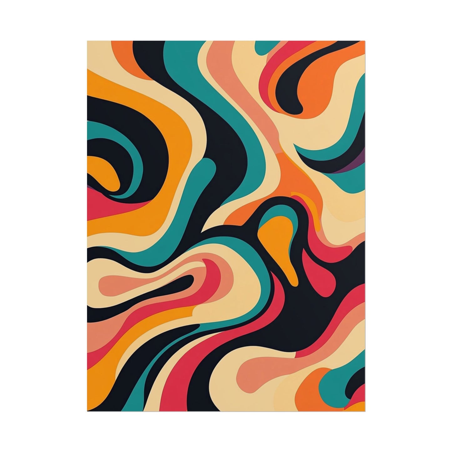 Retro Wave Fusion - Abstract Art Print