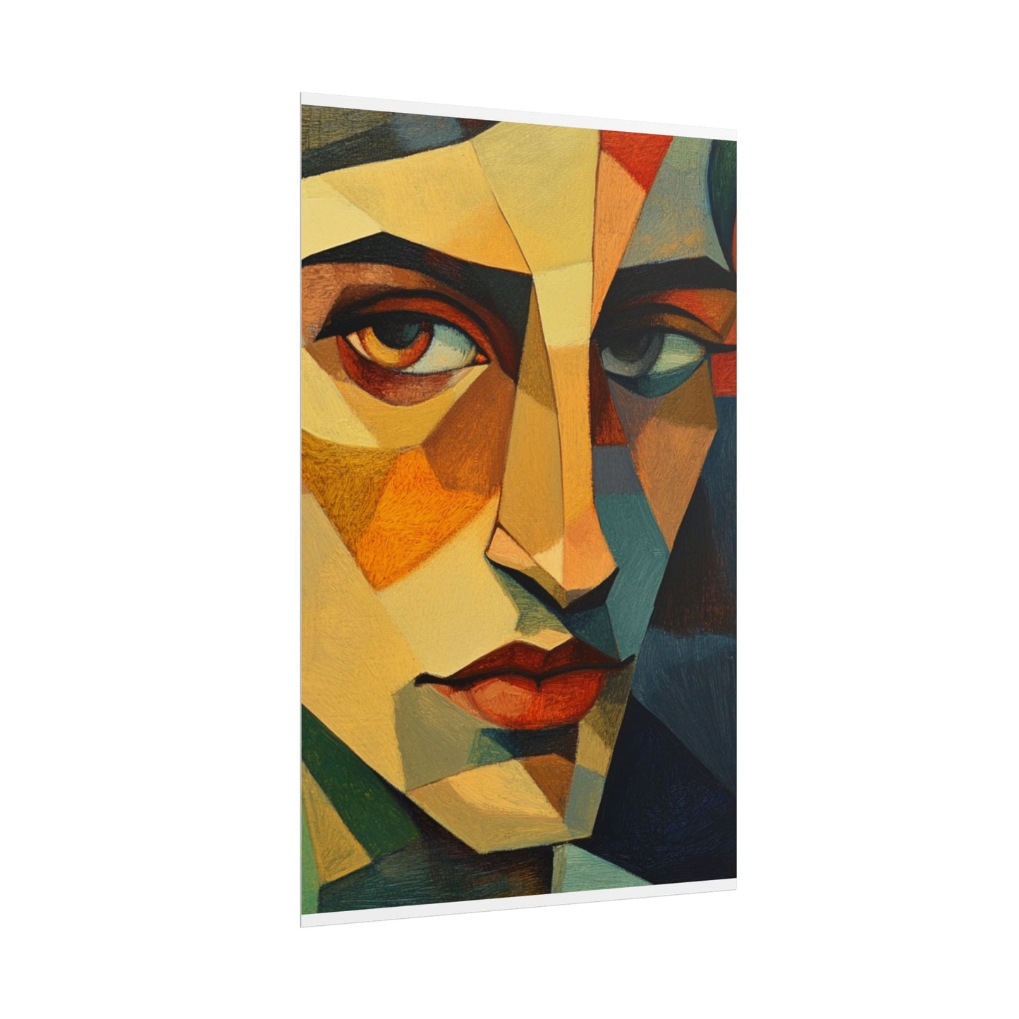 Angular Gaze - Abstract Geometric Portrait Art Print