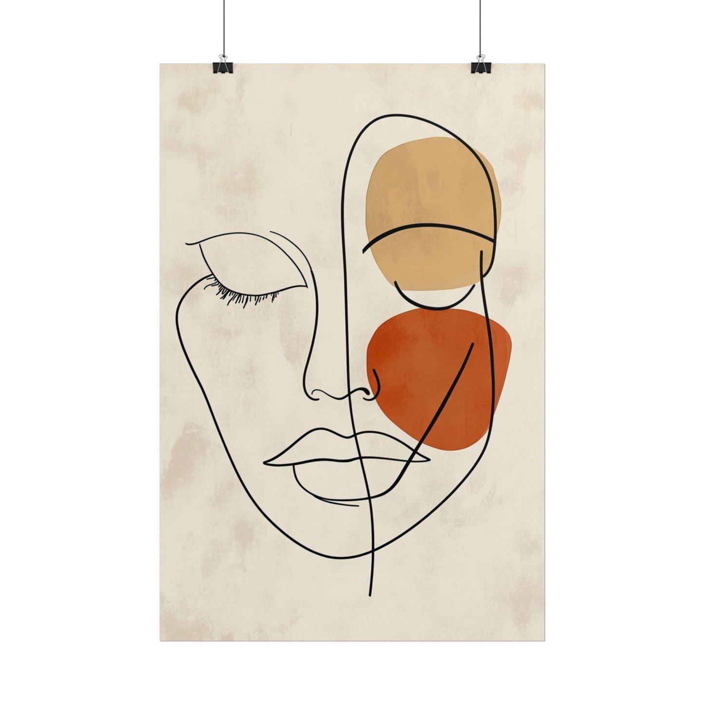 Serenity in Lines - Minimalist Abstract Face Art