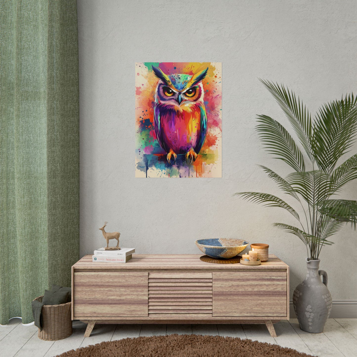 Vibrant Owl - Abstract Wildlife Art Print