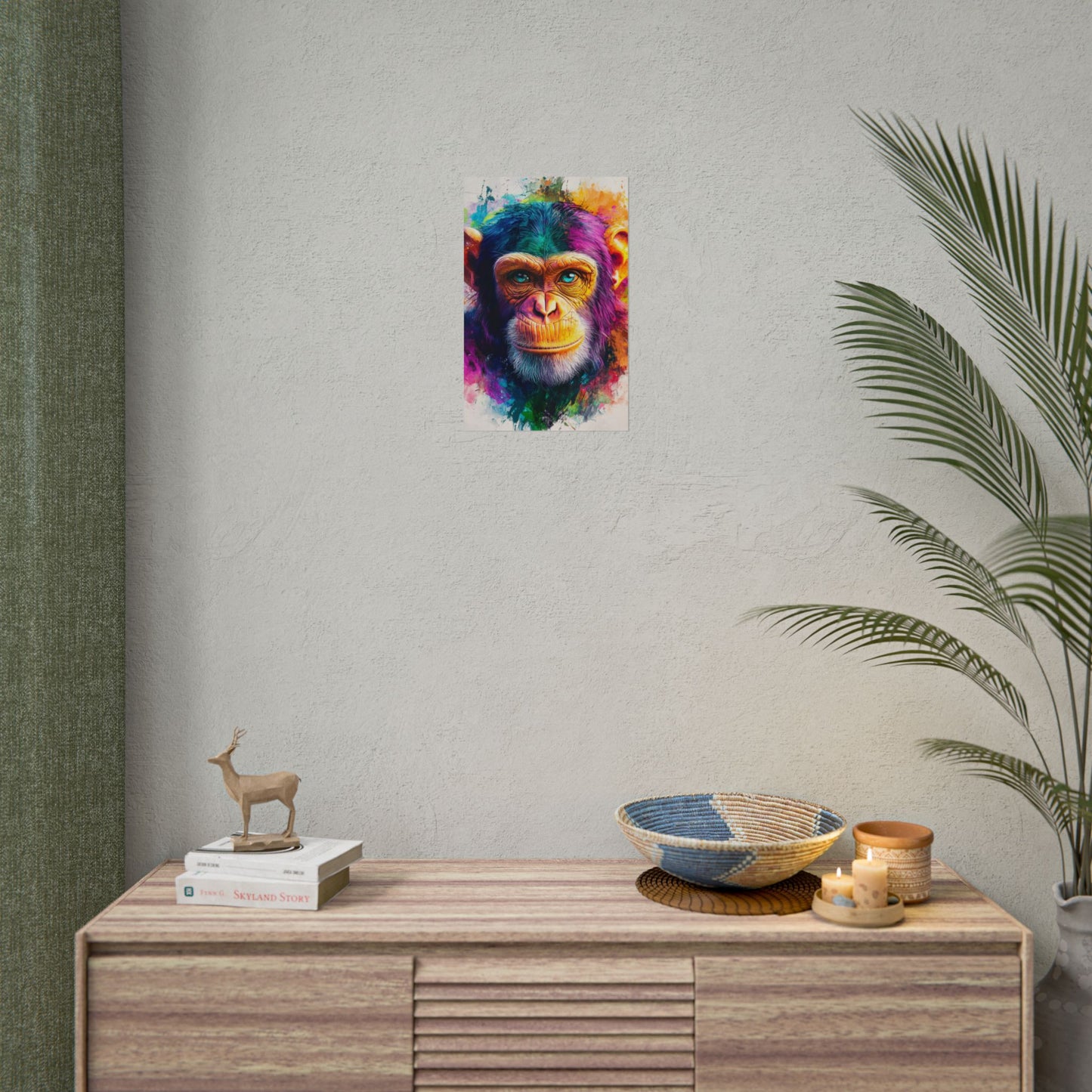 Vibrant Primate - Abstract Portrait of a Chimpanzee