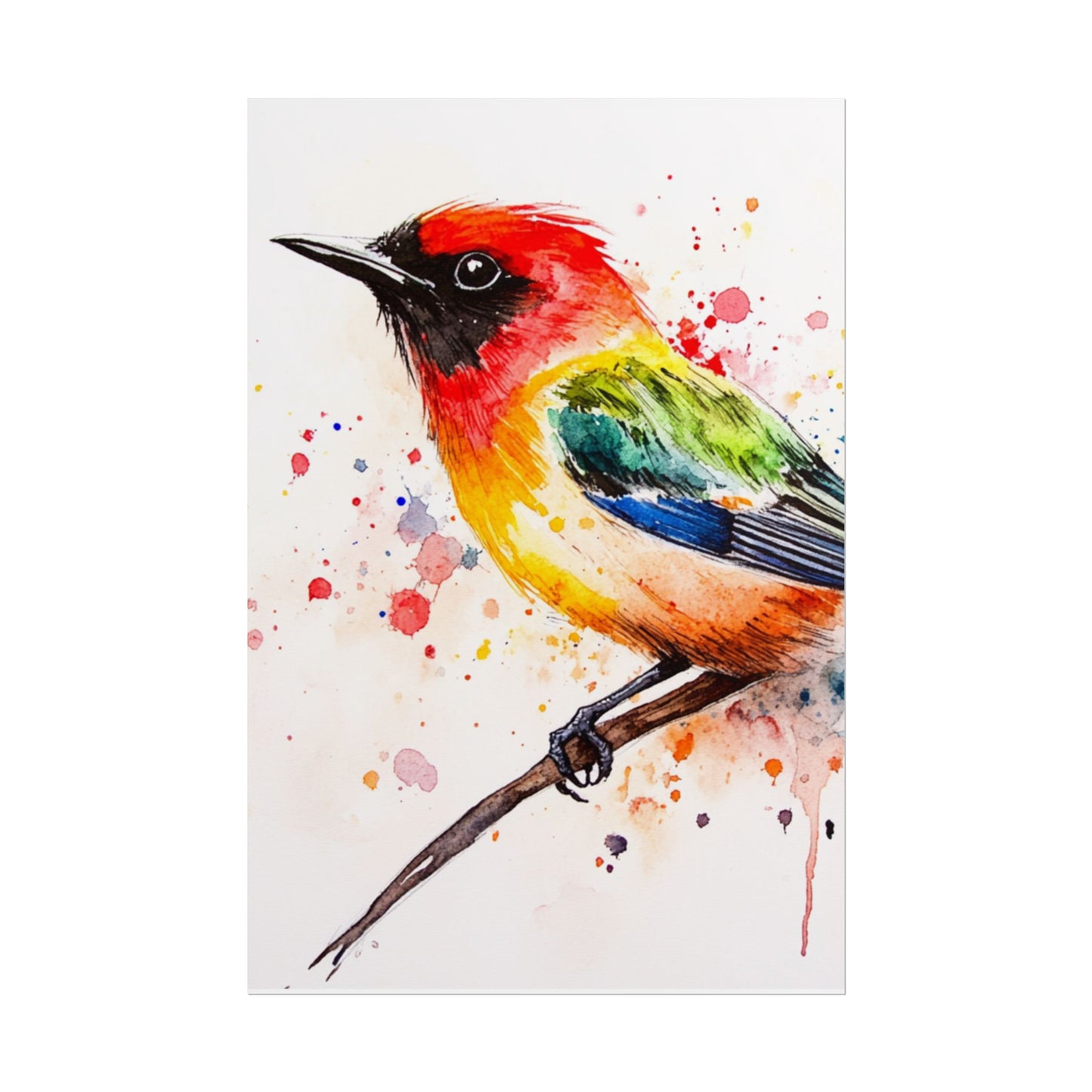 Vibrant Melody - Abstract Watercolour Bird Art