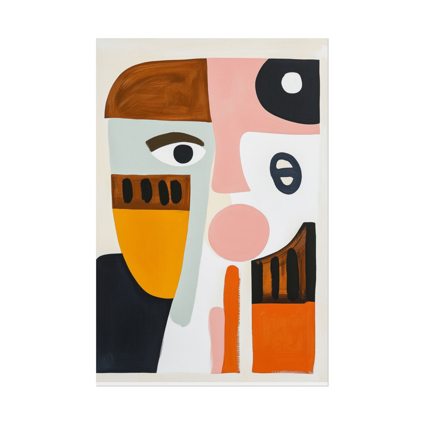 Modern Faces - Geometric Abstract Art Print