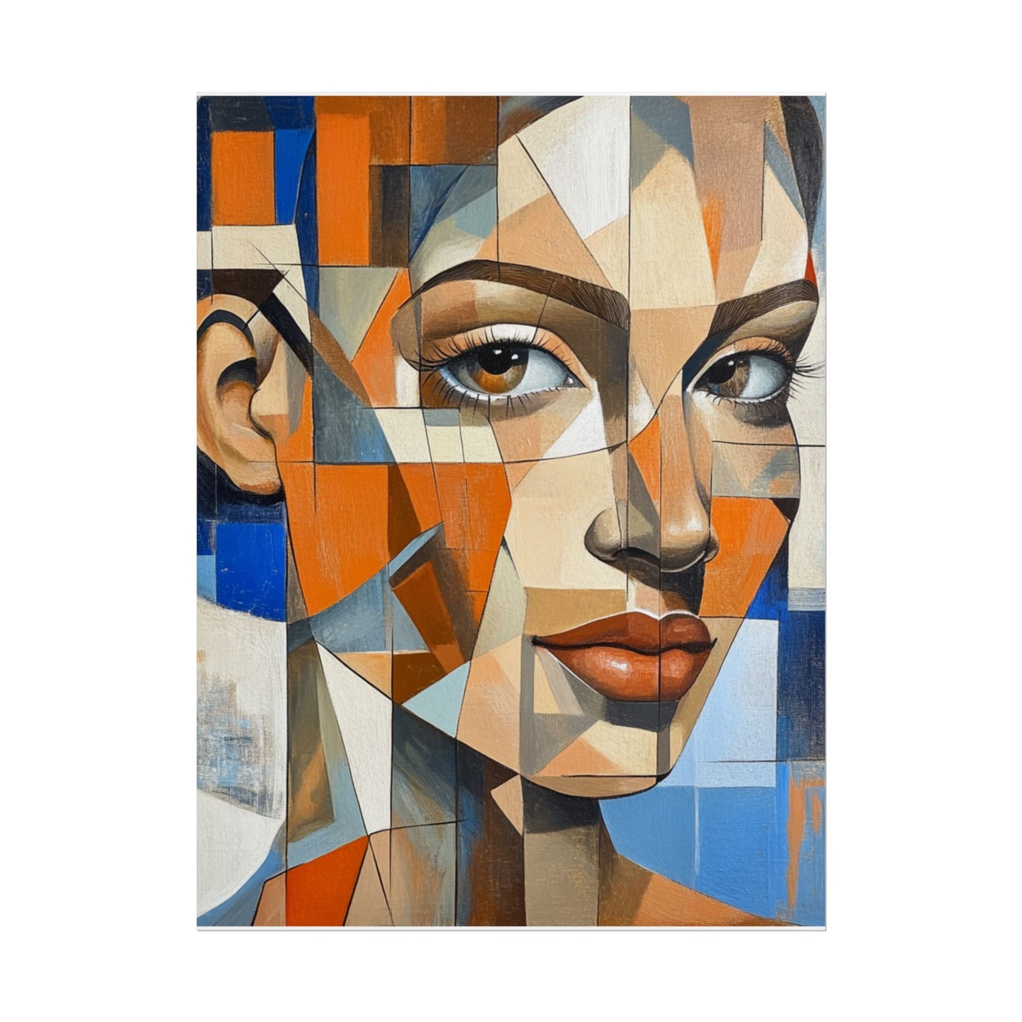 Geometric Harmony - Abstract Portrait Art Print