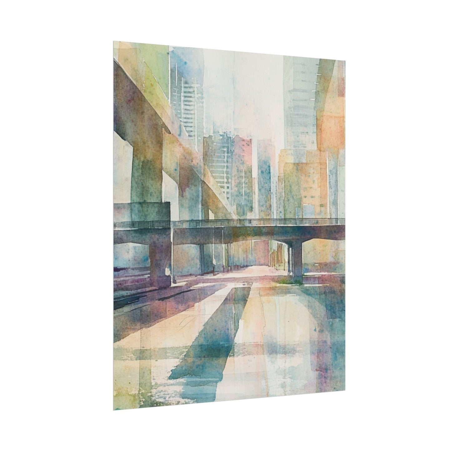 Urban Dreams - Abstract Cityscape in Soft Watercolours