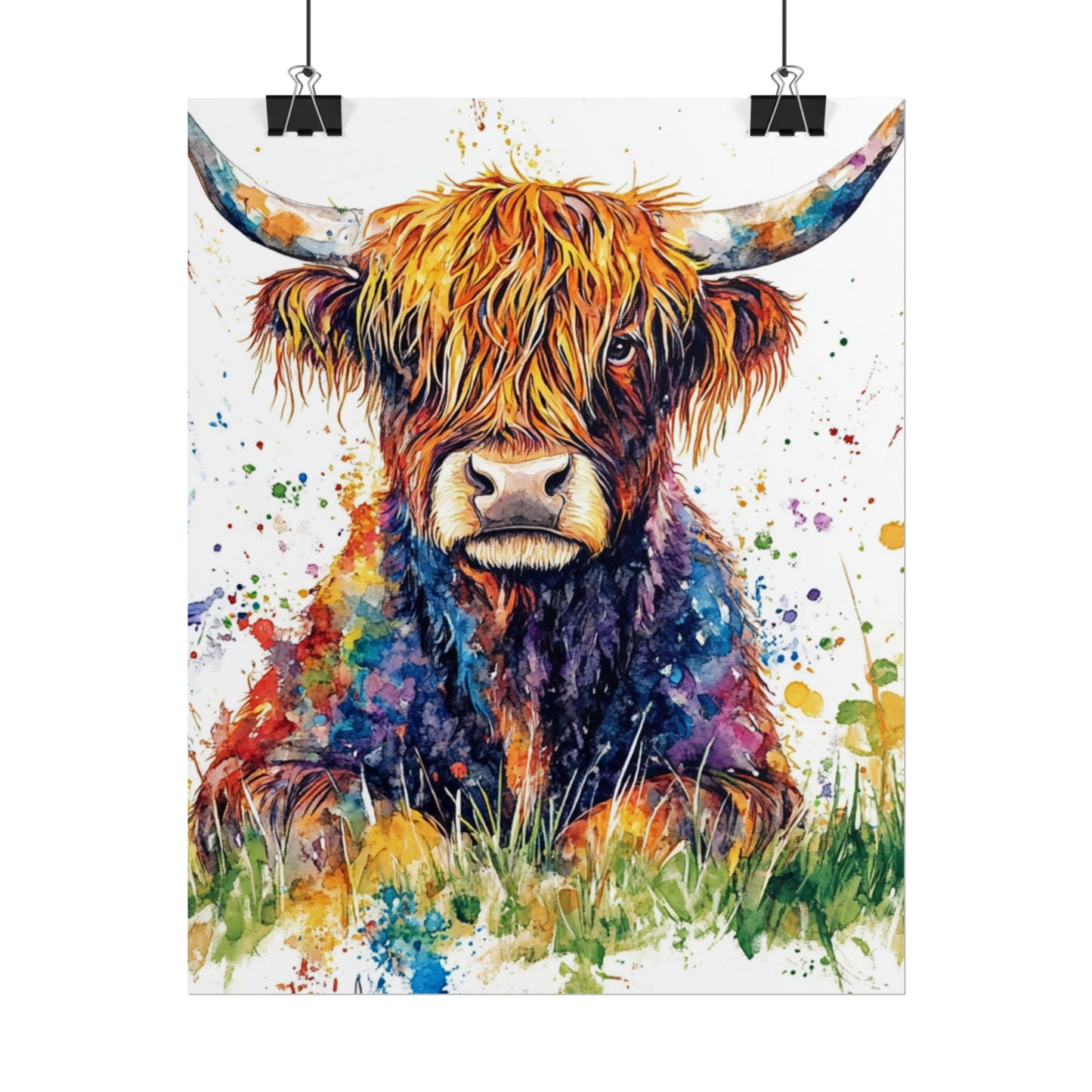 Highland Harmony - Abstract Highland Cow Art Print