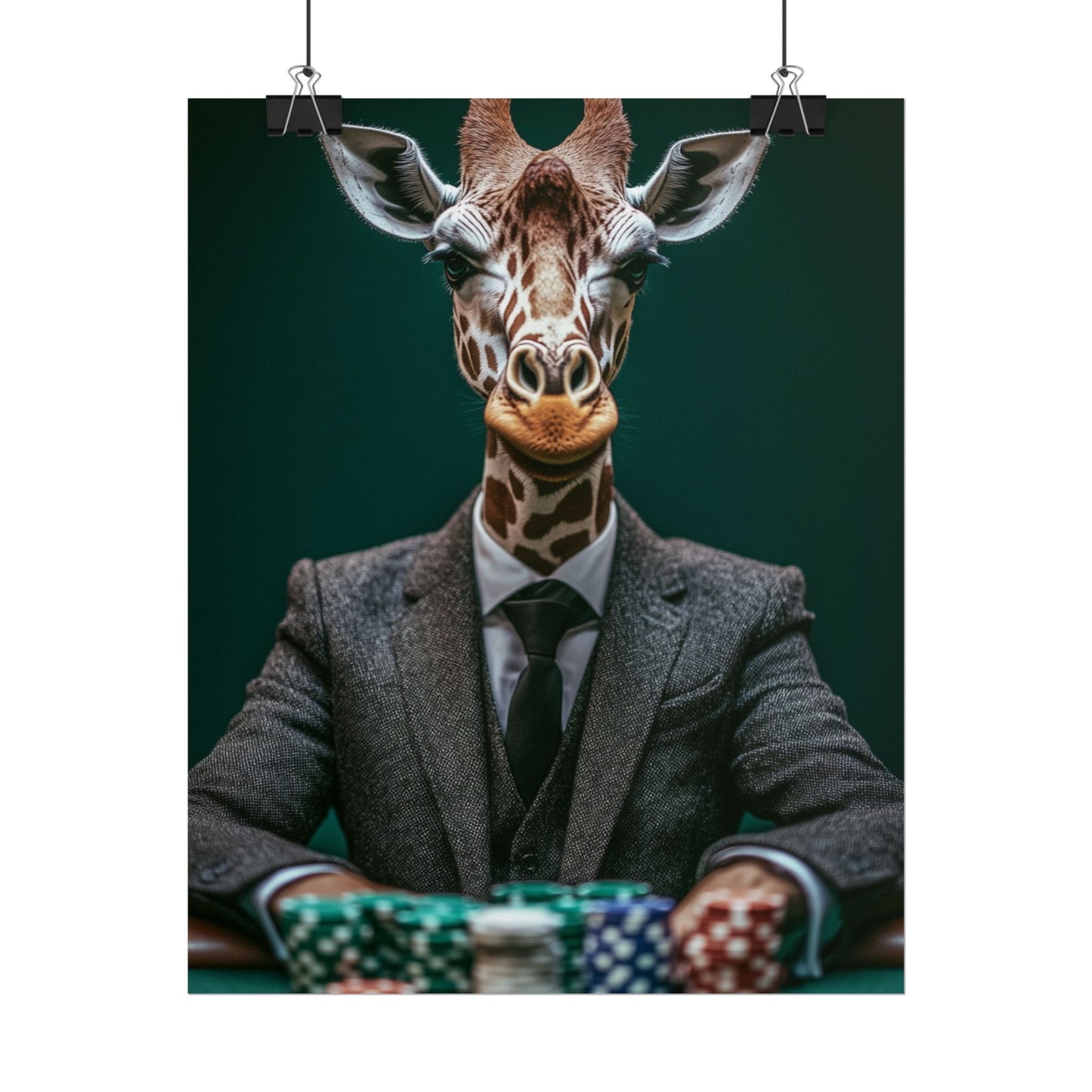 Poker Face Giraffe - Abstract Art with a Playful Twist