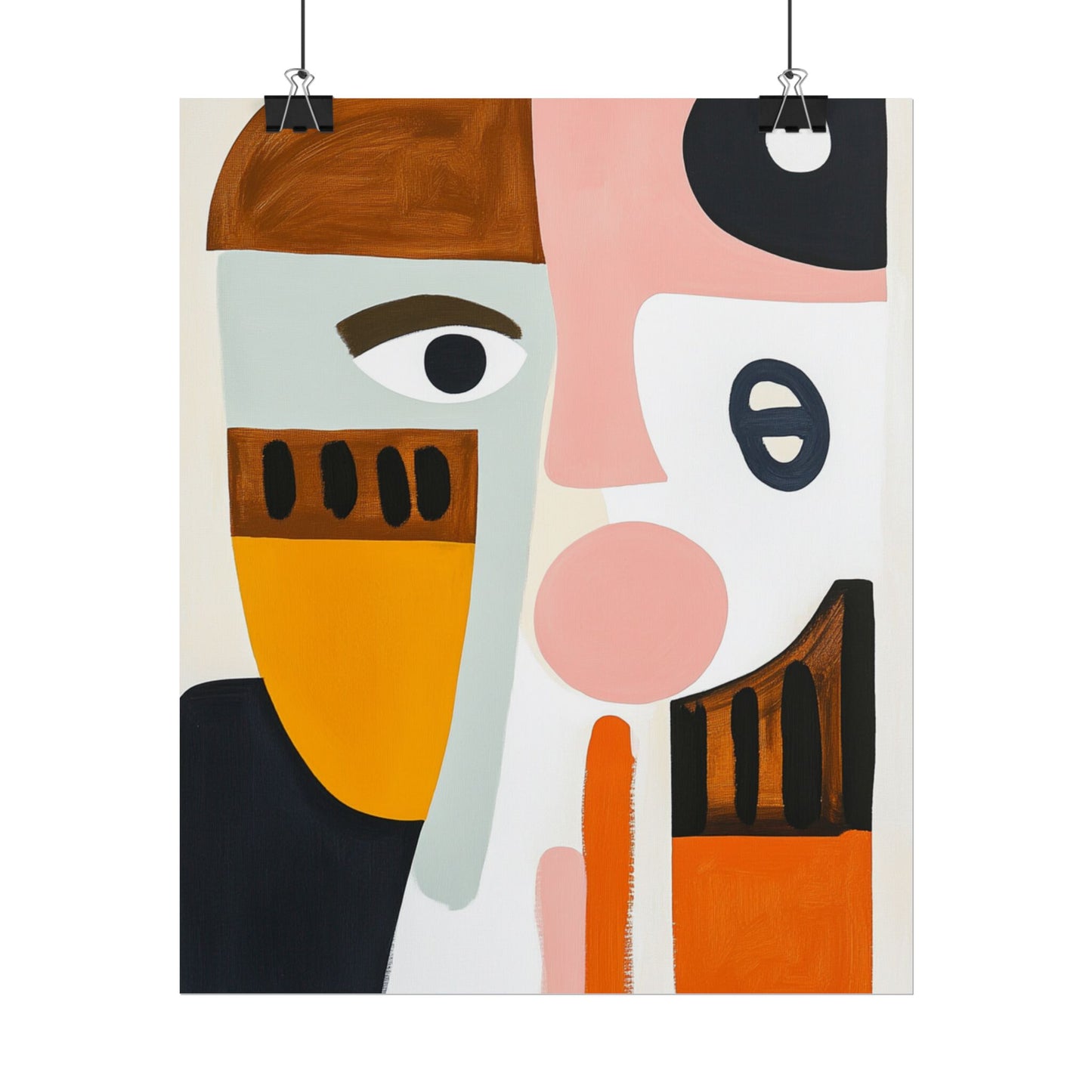 Modern Faces - Geometric Abstract Art Print