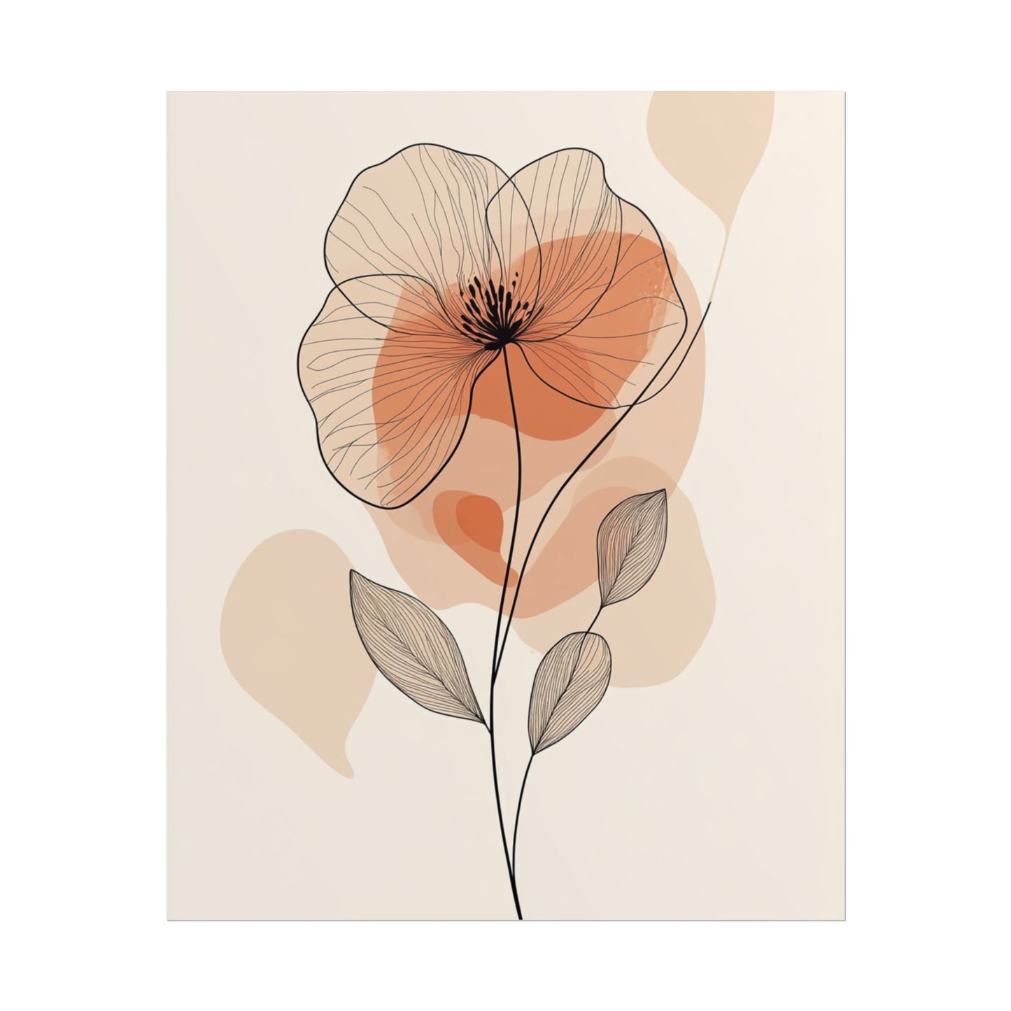 Elegant Bloom - Minimalist Floral Abstract Art