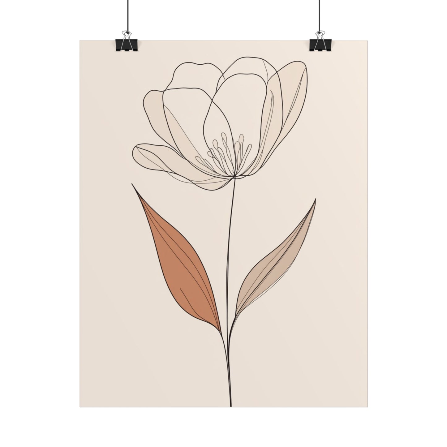 Serenity in Simplicity - Minimalist Floral Line Art