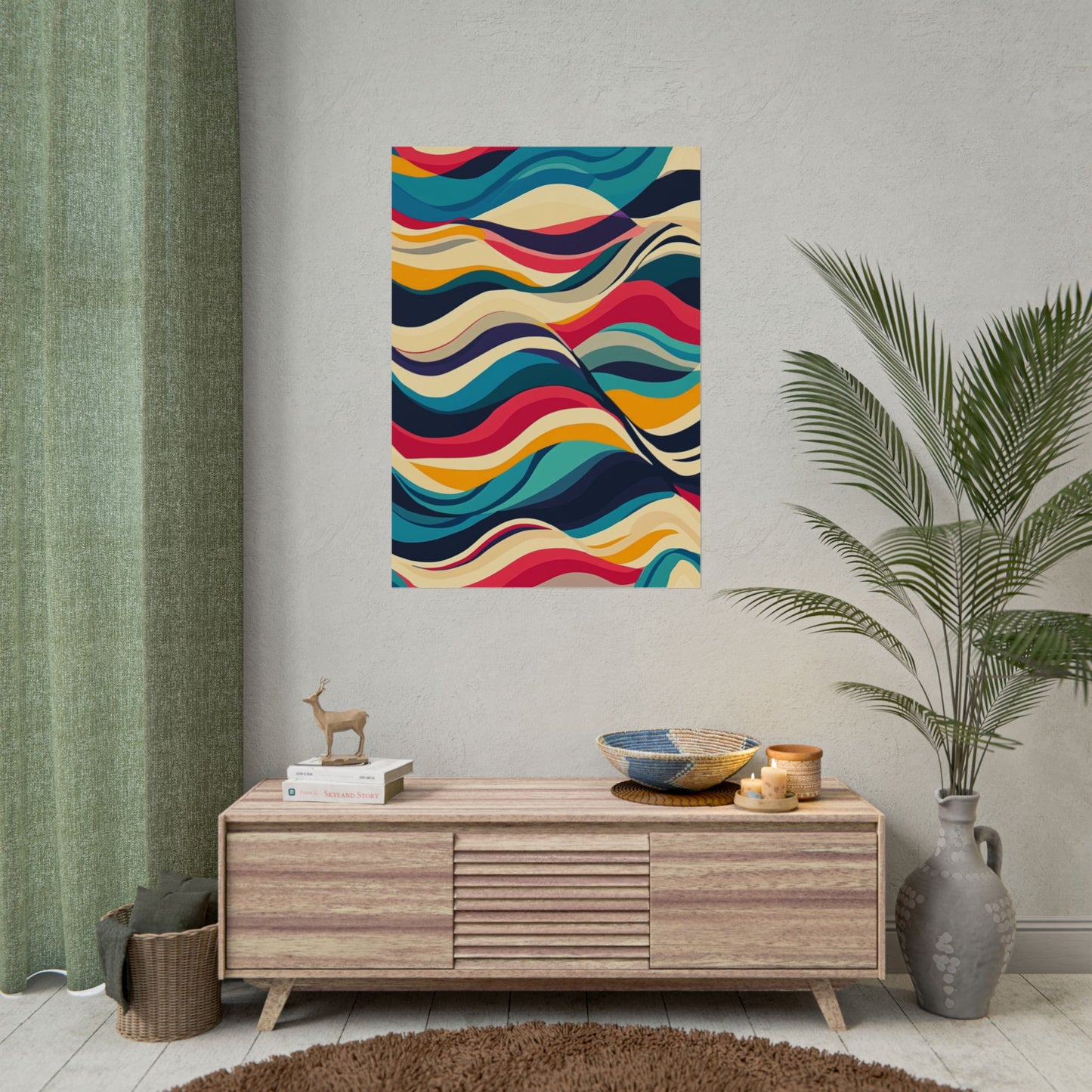 Flowing Waves of Colour - Abstract Art Print